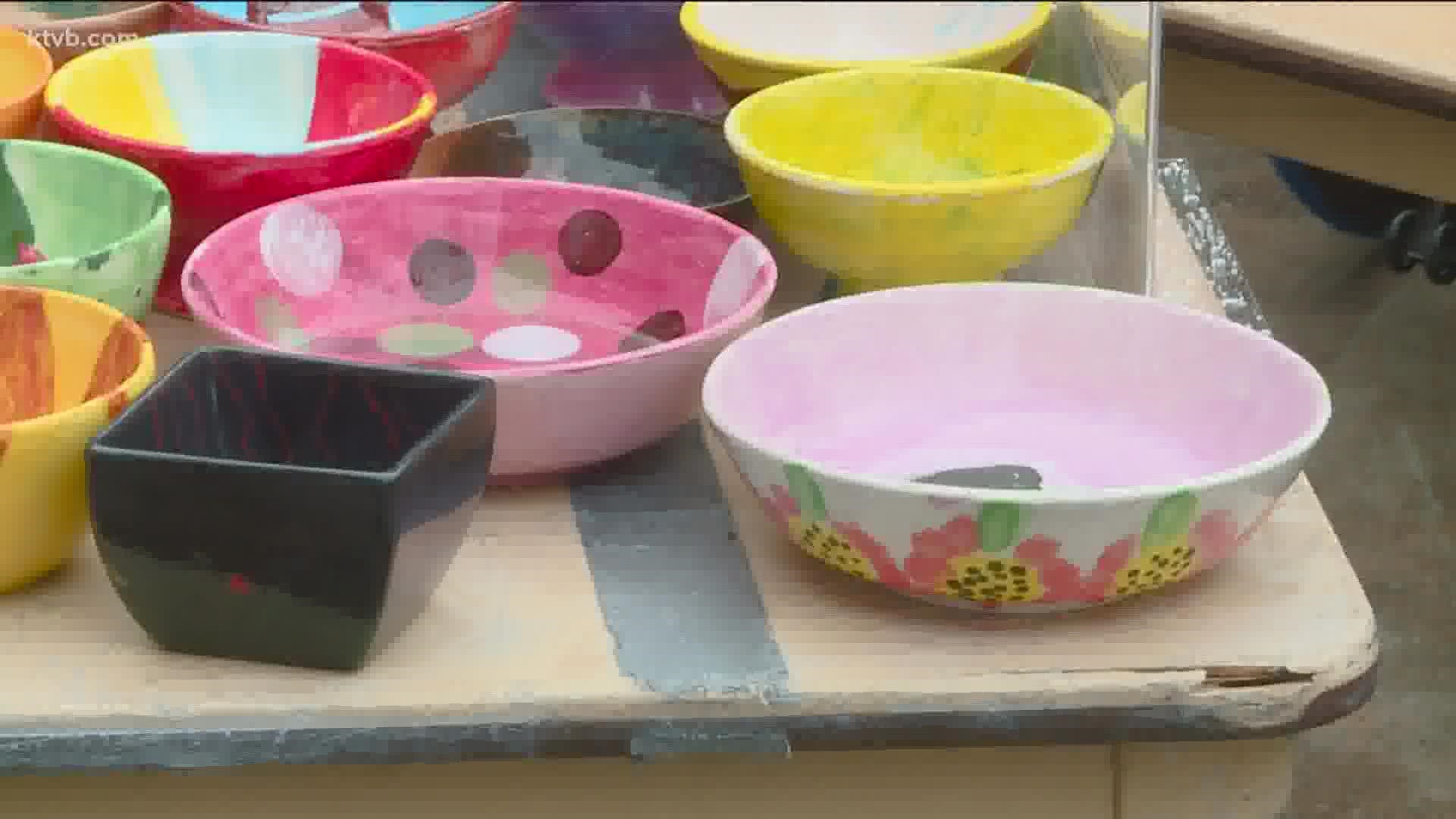 People buy a hand-painted bowl and the money goes to the Idaho Foodbank.