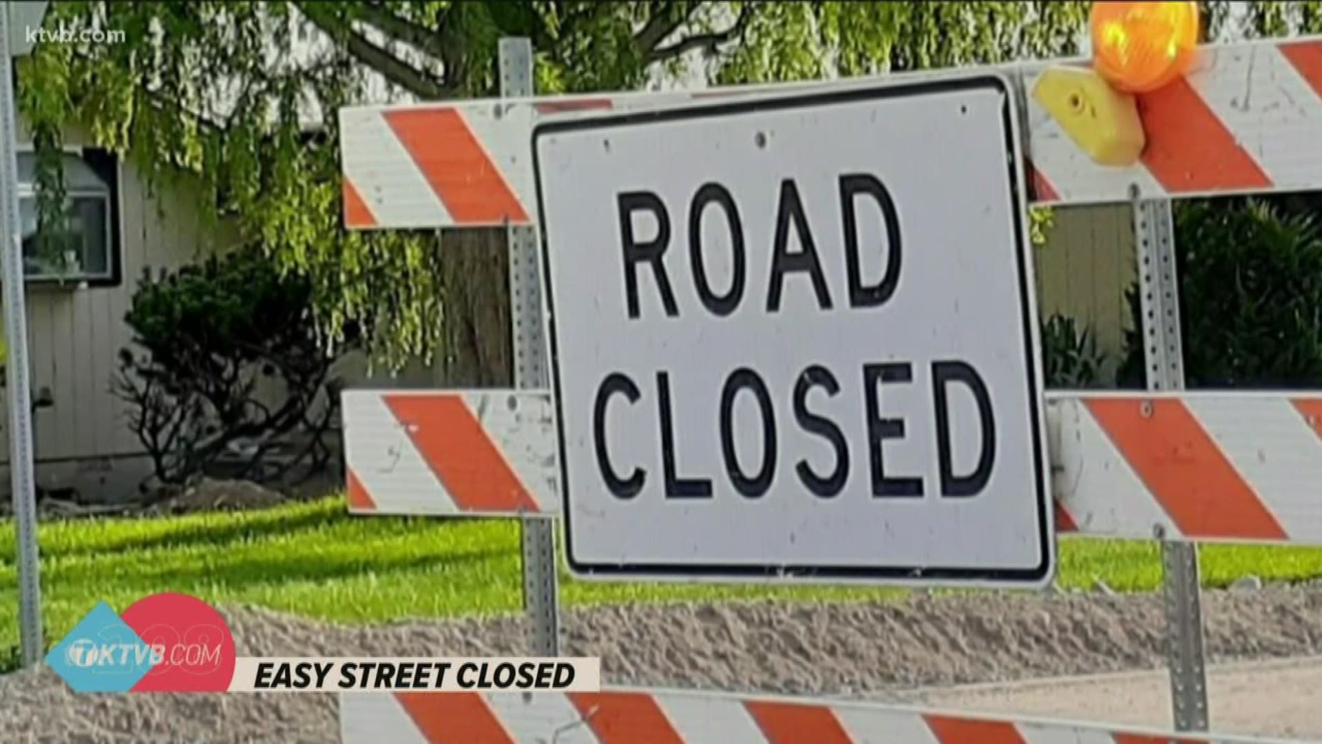 The road to Easy Street is closed. A viewer posted a photo of the closure on our Facebook page.