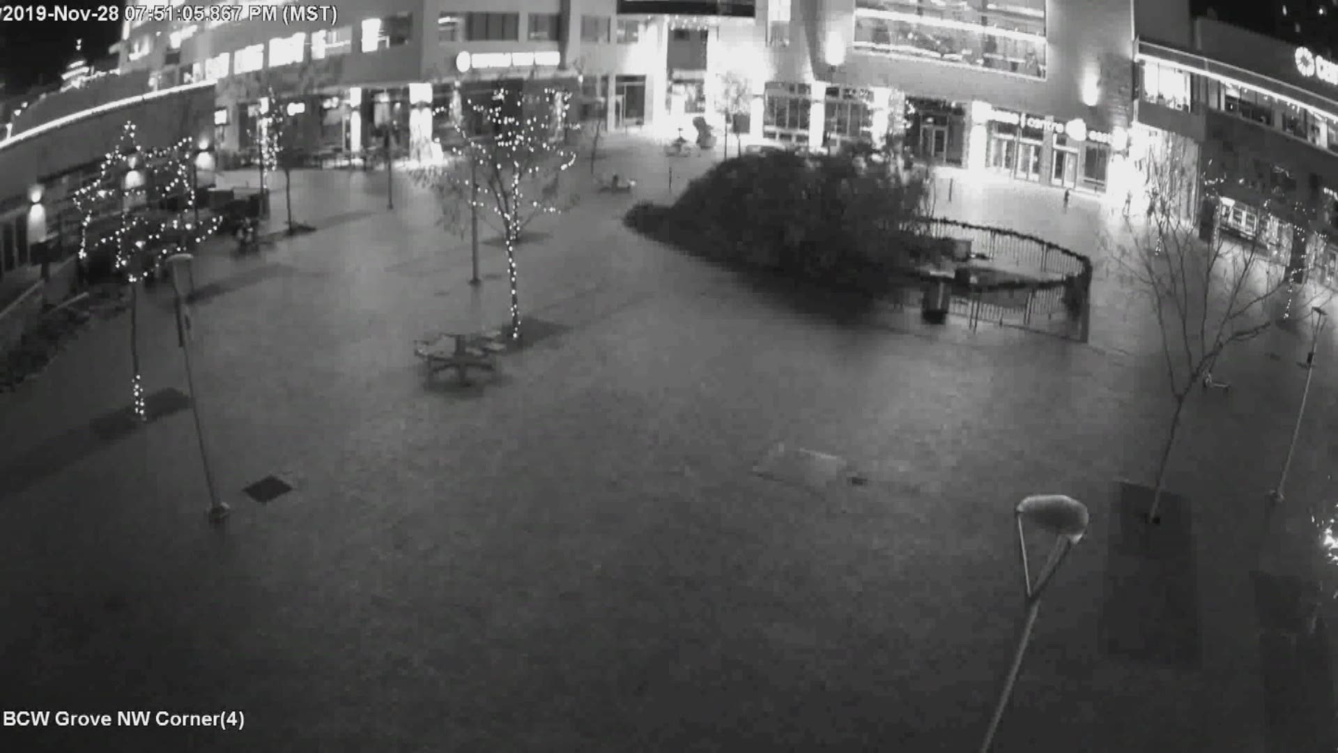 This is unedited security video provided by the Boise Centre.