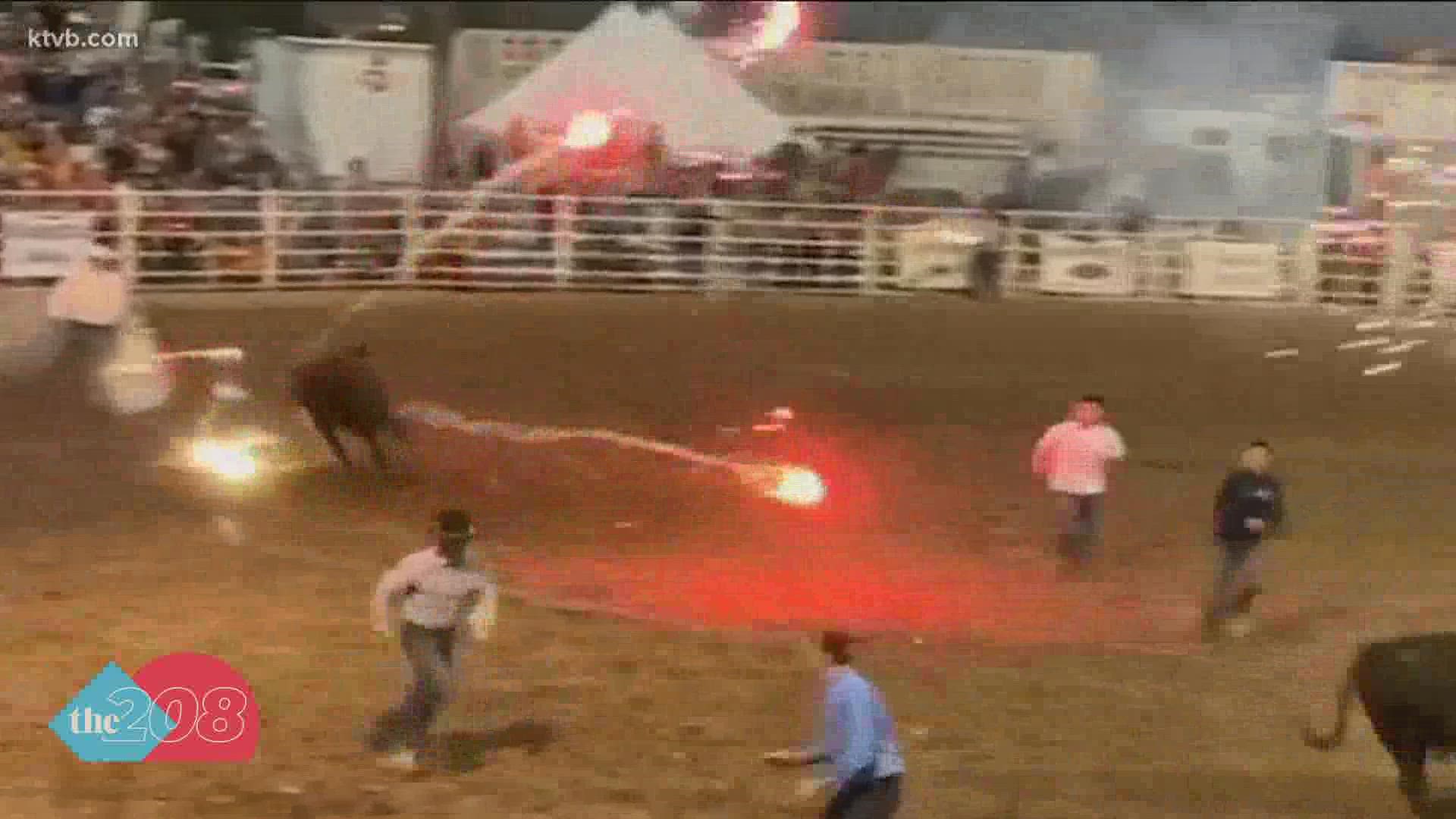 Video captured by an attendee shows roman candles being shot at the cattle and fireworks bouncing off of the cows' heads.