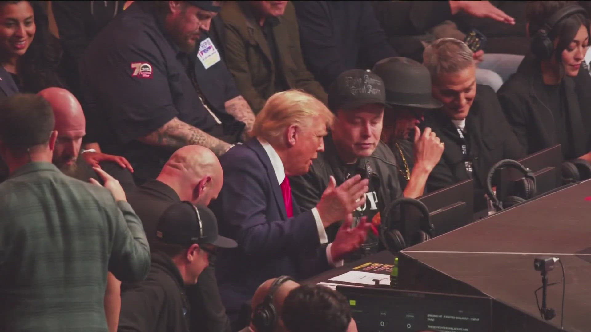 Trump may have been at Madison Square Garden over the weekend to watch the fight, as he fights to get his Cabinet choices into office.