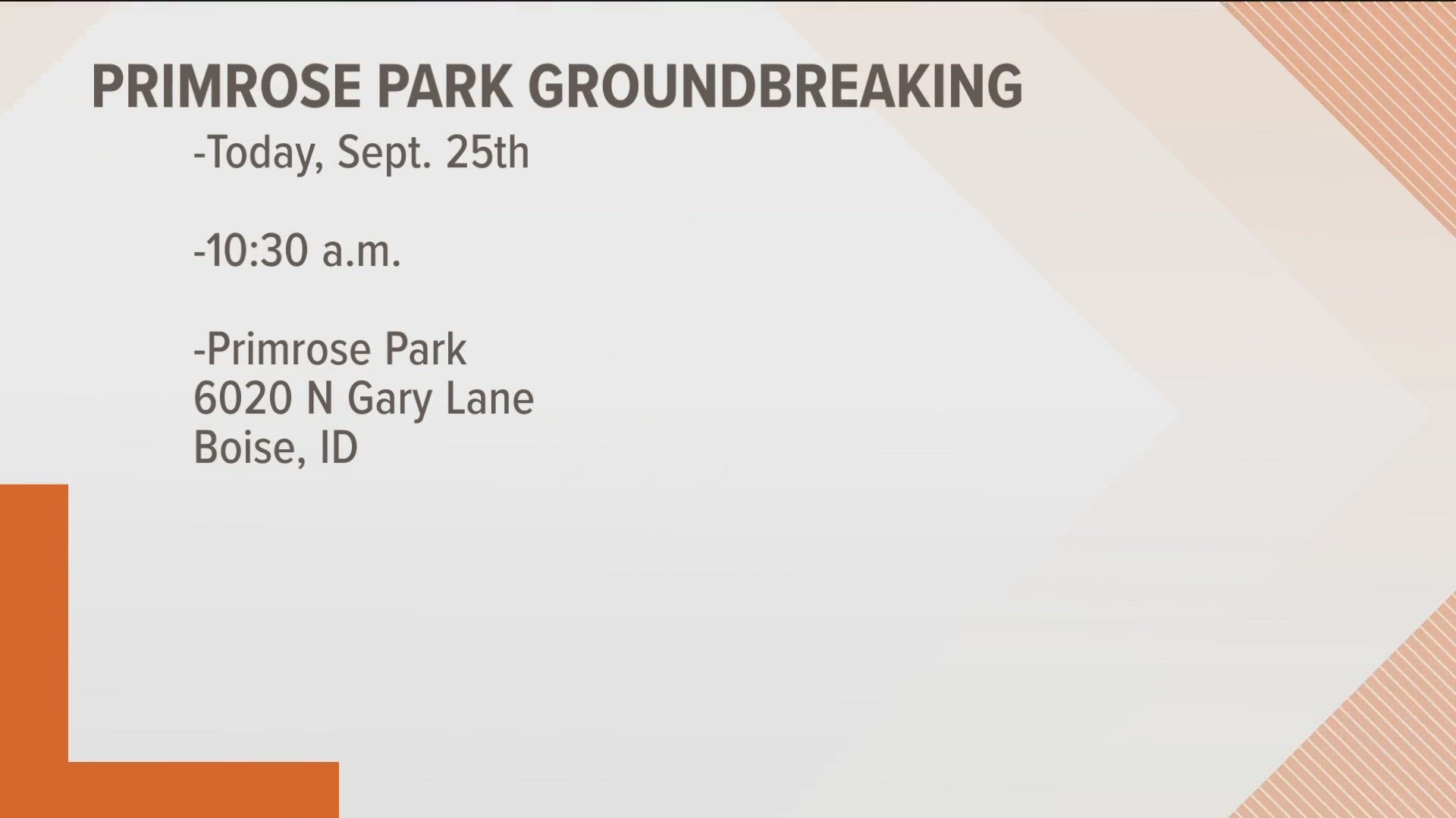 Groundbreaking for Primrose Park happens on Sept. 25 on Gary Lane.