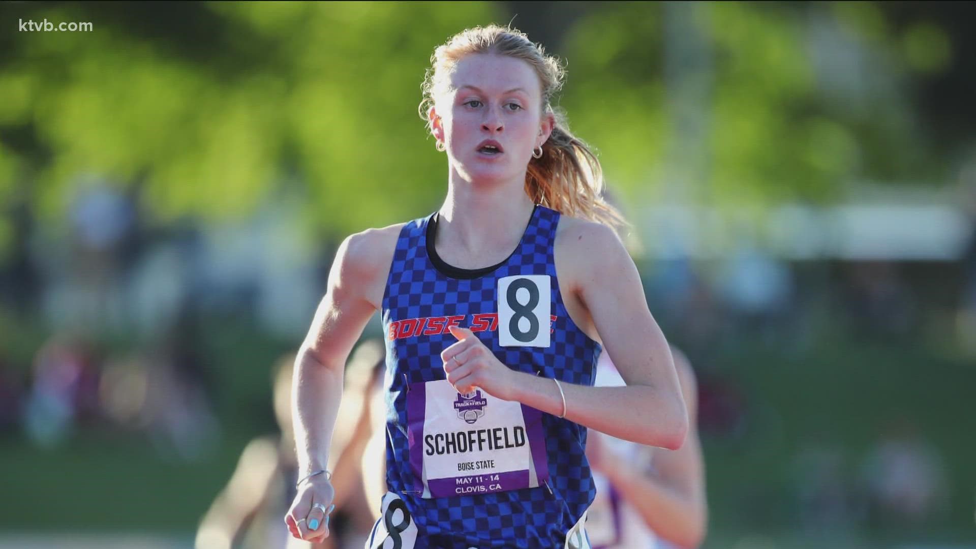 Schoffield ran a personal-best and school-record time of 2:01:41 in the NCAA 800-meter quarterfinal. The Bronco senior finished in first place in the west regional.