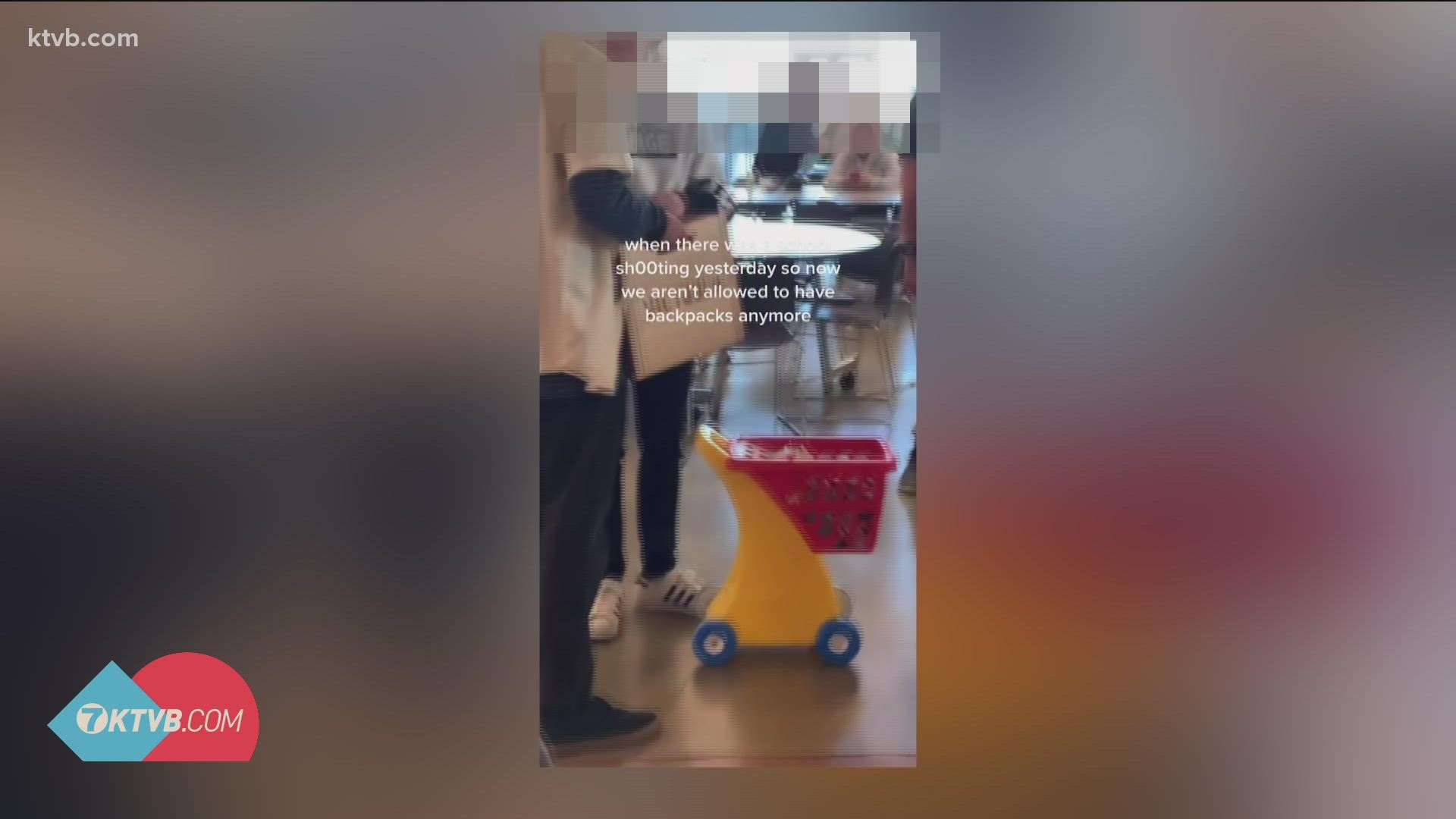 The ban on backpacks was documented on TikTok, where videos of students using everything from shopping carts to children's wagons to carry their stuff went viral.