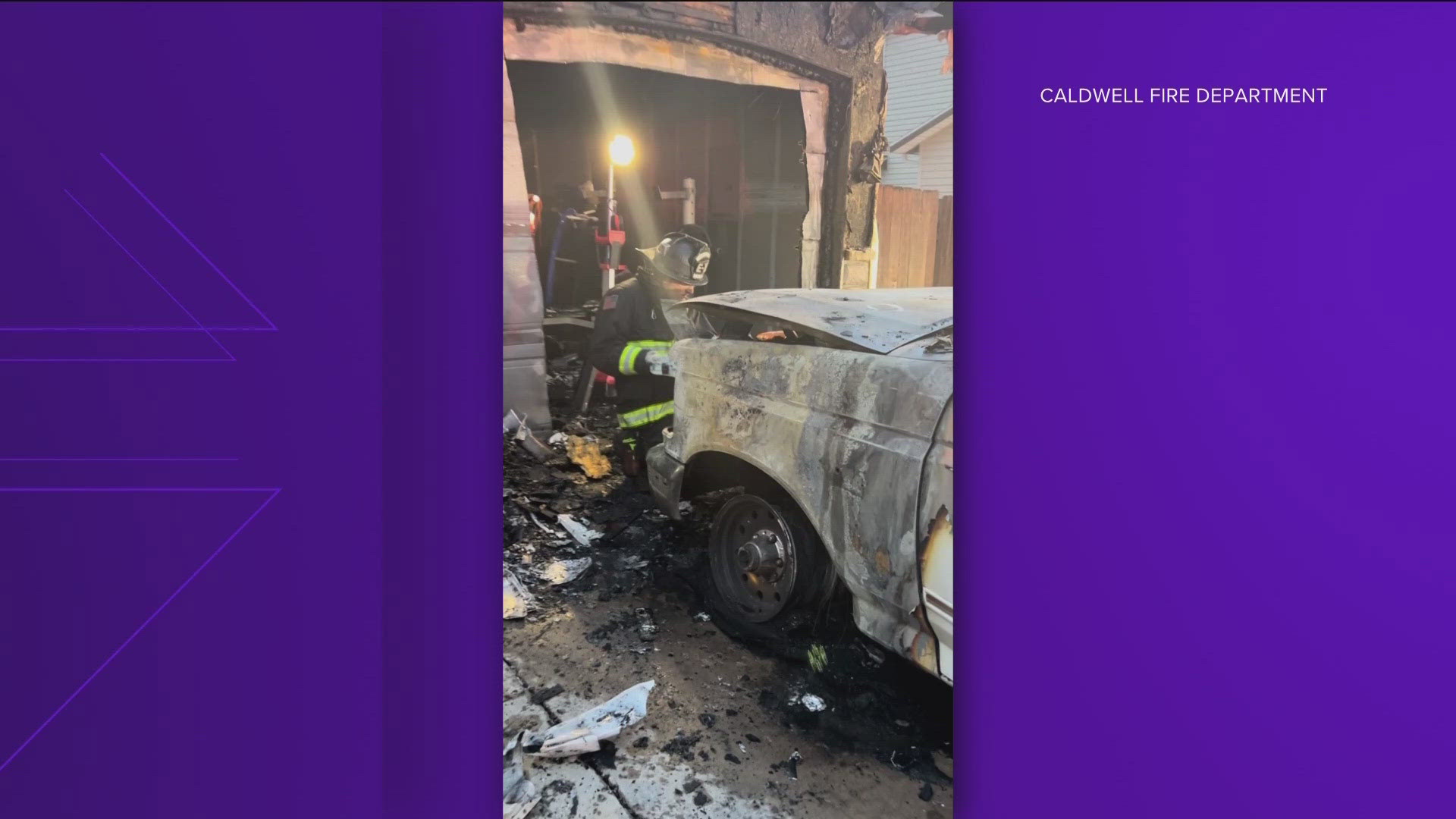 All residents were able to safely leave the home as the blaze began inside the car and jumped to the home.