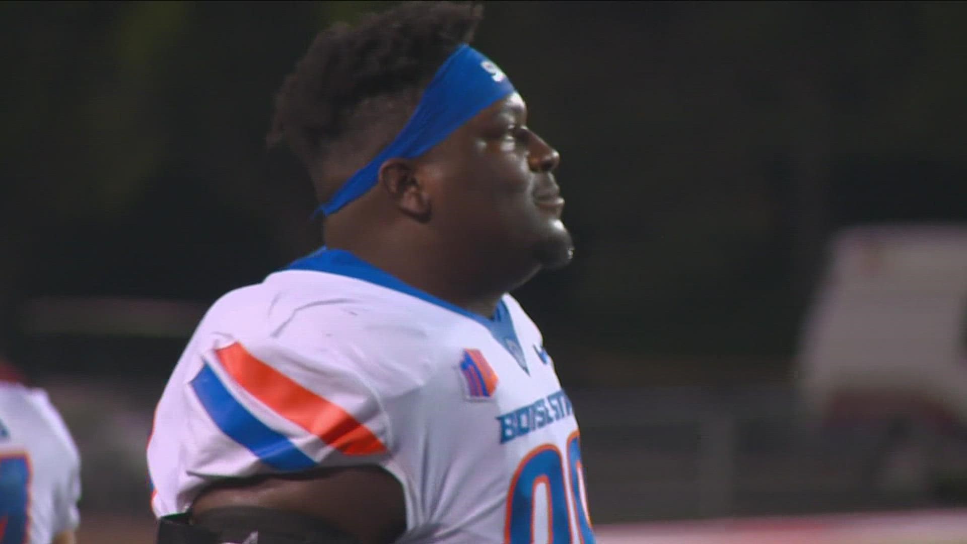 As a high school sophomore in Texas, Gums played running back. Now, the nose tackle is earning time in short-yardage situations on Boise State's offense.
