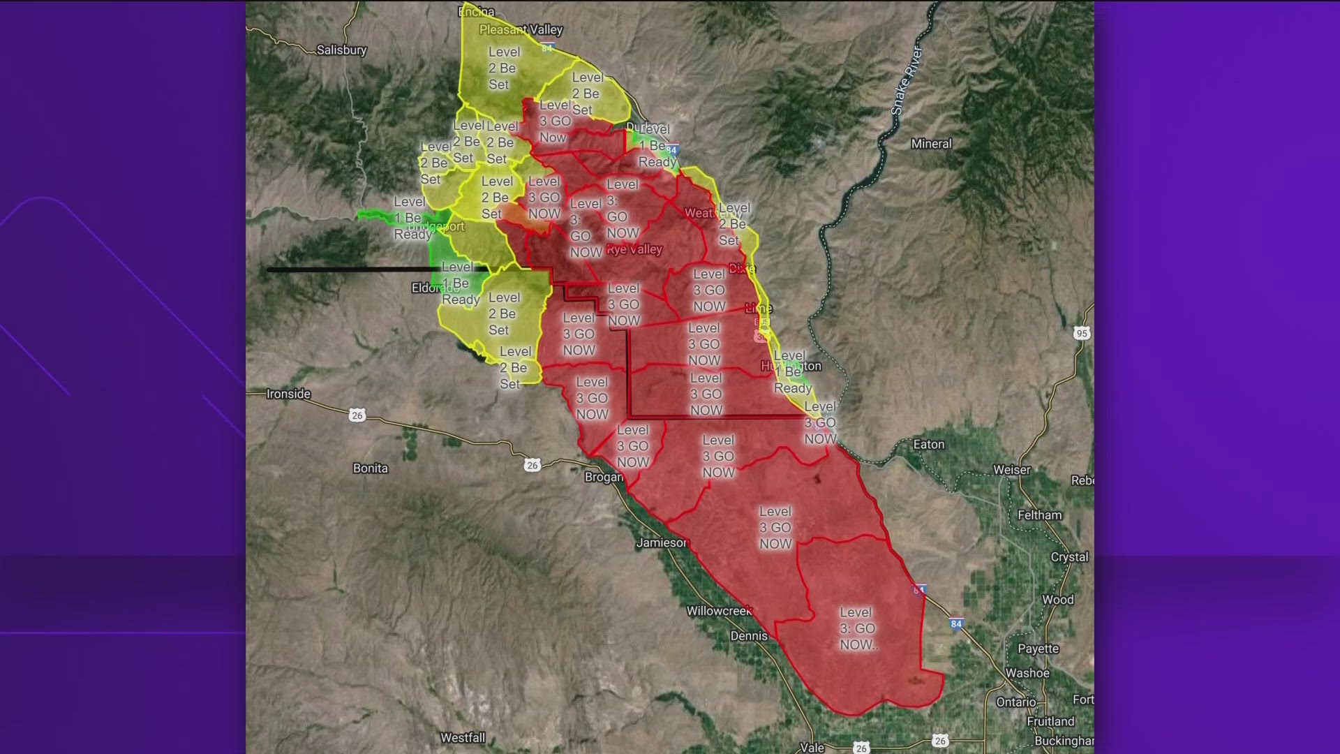 Areas around Vale and the surrounding area are being evacuated.