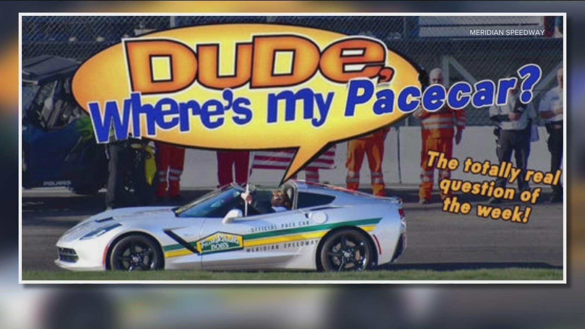 Meridian Speedway is asking for the public's help in locating their pace car ahead of the Diamond Cup race.