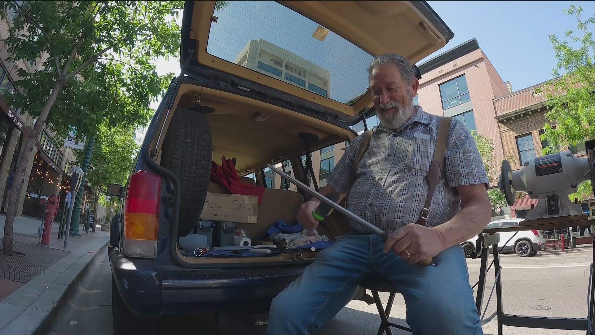 Bill Adams is sharp when it comes to his business. He sharpens the knives of 25 downtown Boise businesses. 