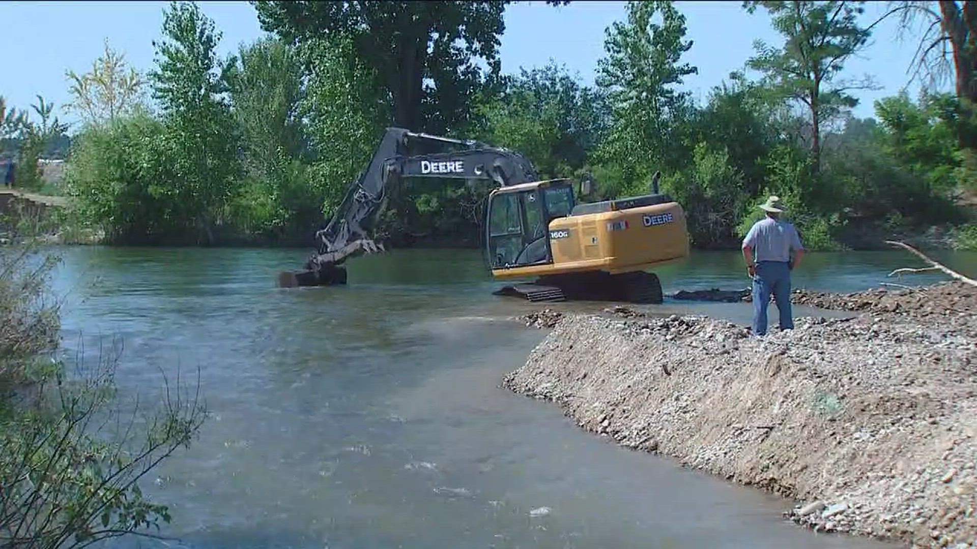 Crews are working to make sure enough irrigation water gets into both channels of the river.