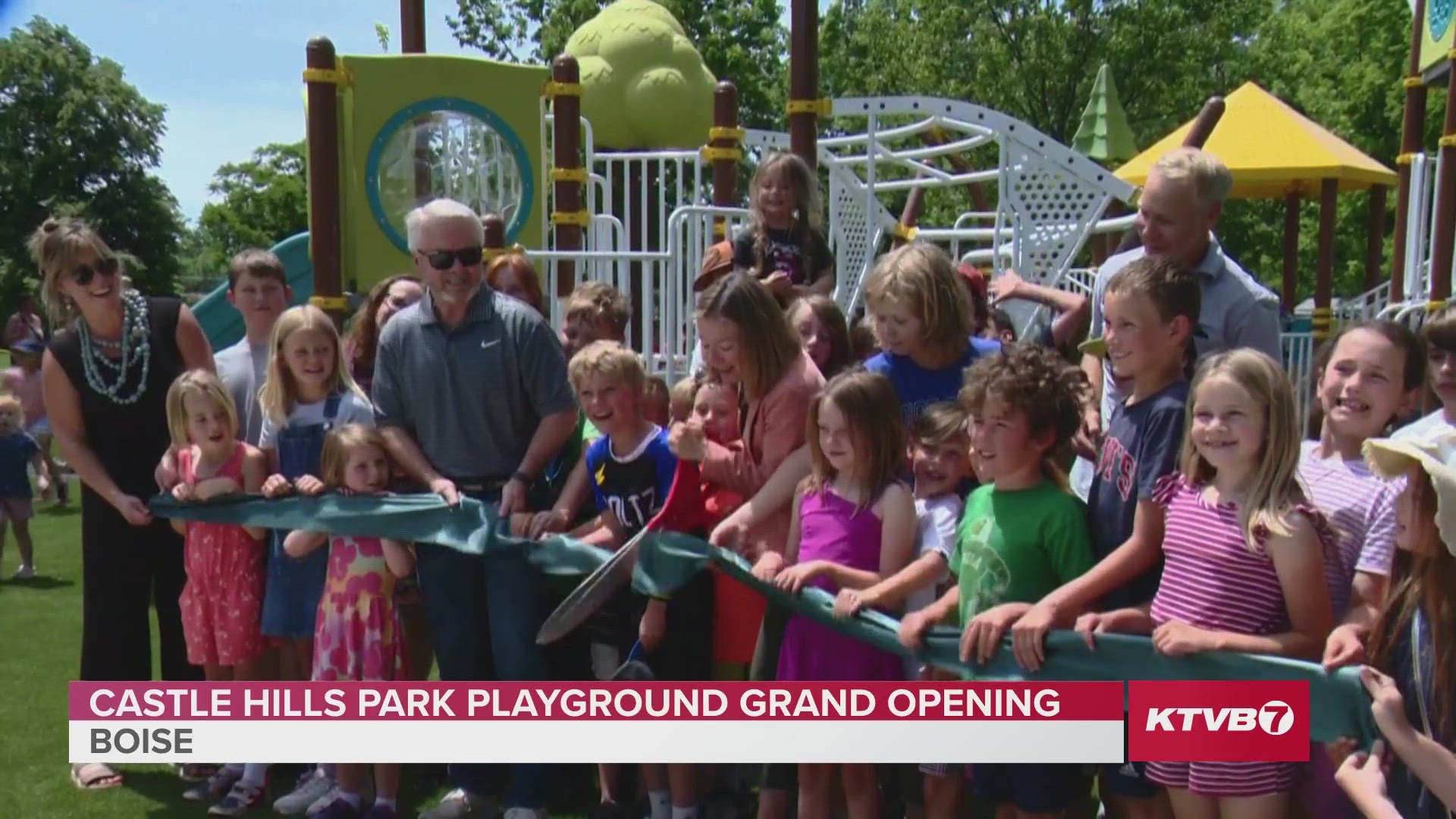 The previous playground was heavily damaged by a fire in February 2024.