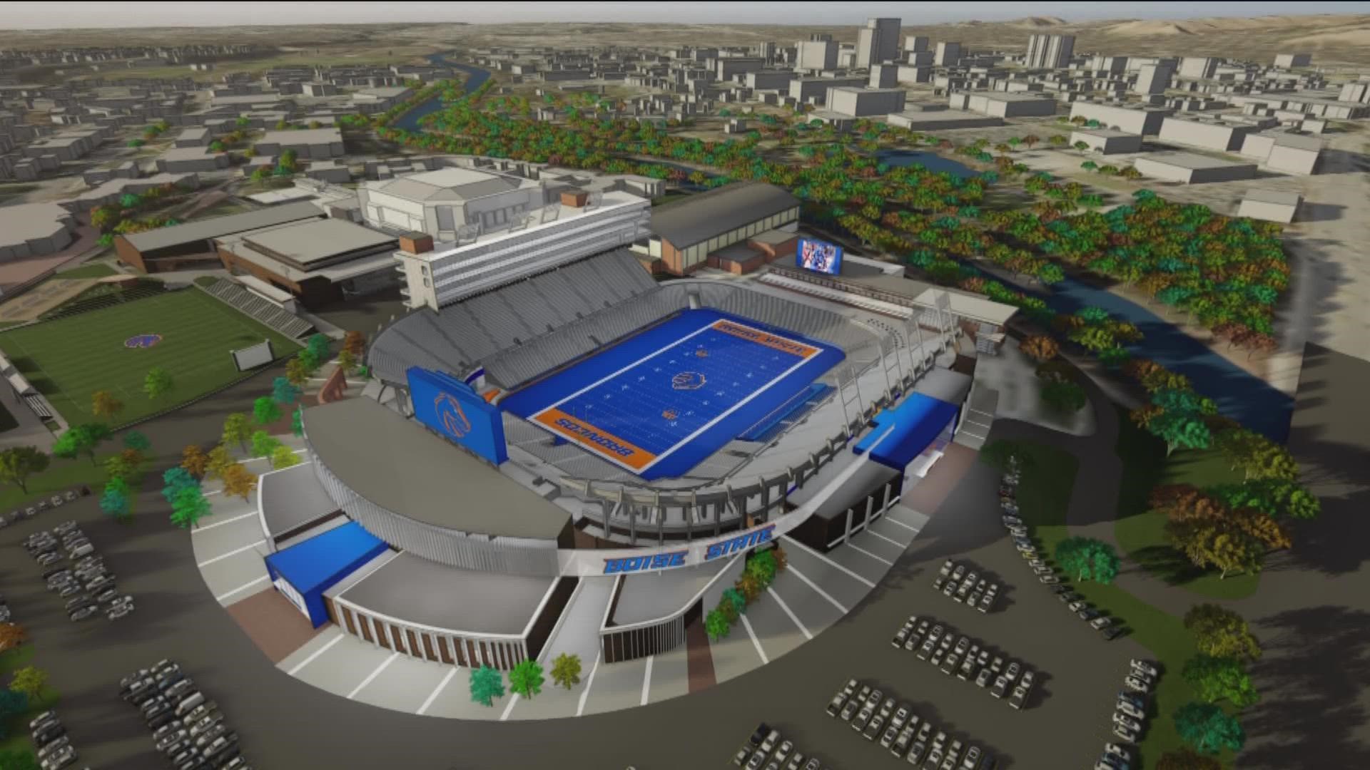 The Athletics Master Village would cost more than $300 million, including $81.1 million in Albertsons Stadium upgrades and $48.3 million for a New Varsity Center.