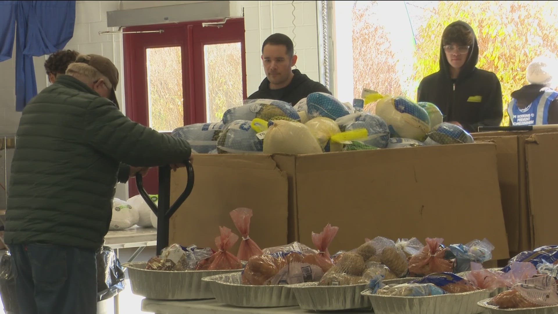 About 2,700 turkeys and food boxes are being handed out this way, to help make sure families across the Treasure Valley can have a Thanksgiving dinner.