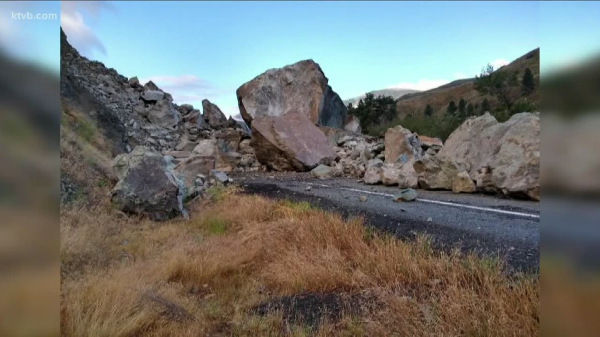 The highway remains closed while the Idaho Transportation Department looks for ways to stabilize the slope above the road.