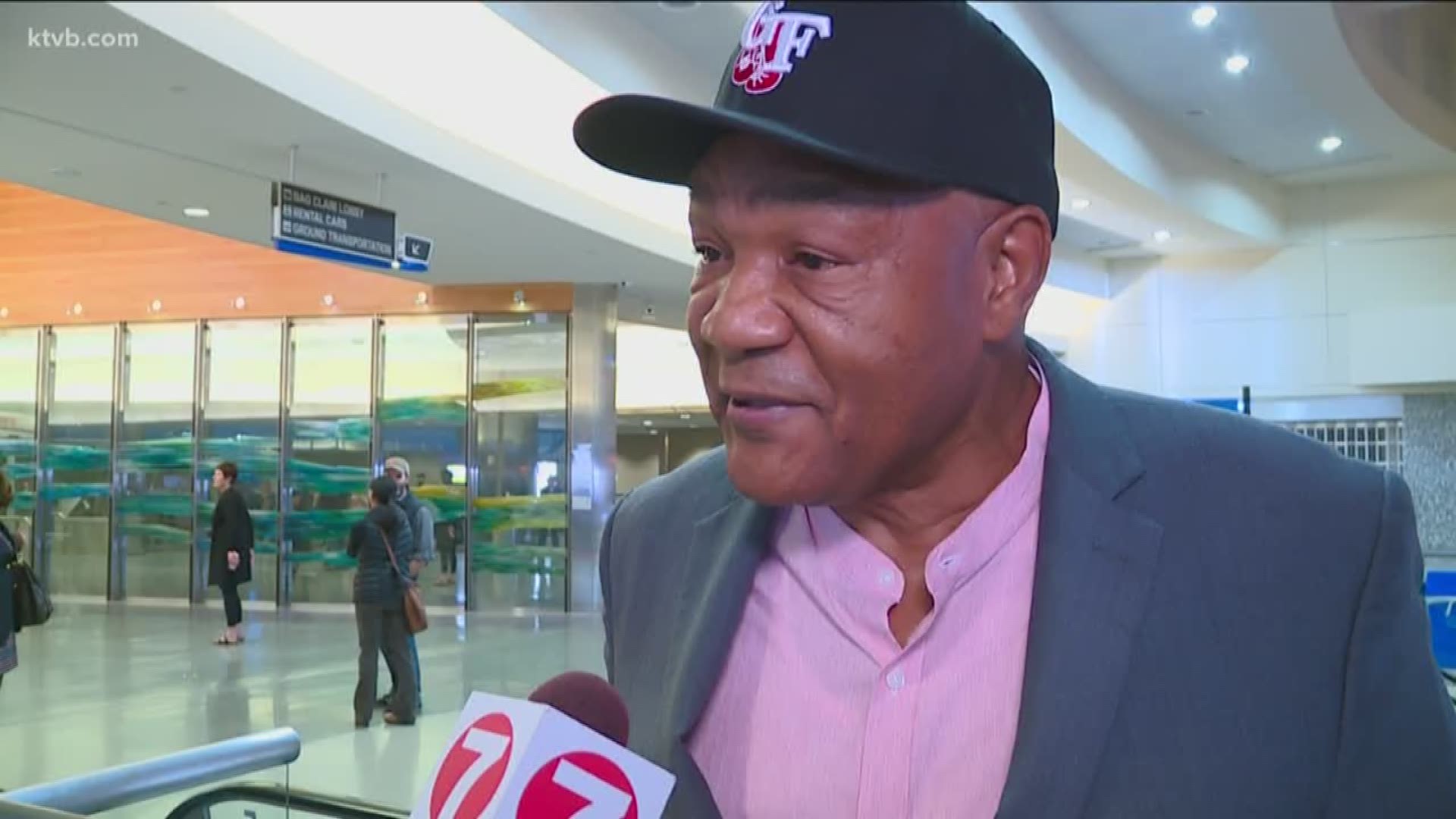 The former world heavyweight champ is in Boise to receive an Idaho Humanitarian Award for his work with underprivileged kids in the Houston area.