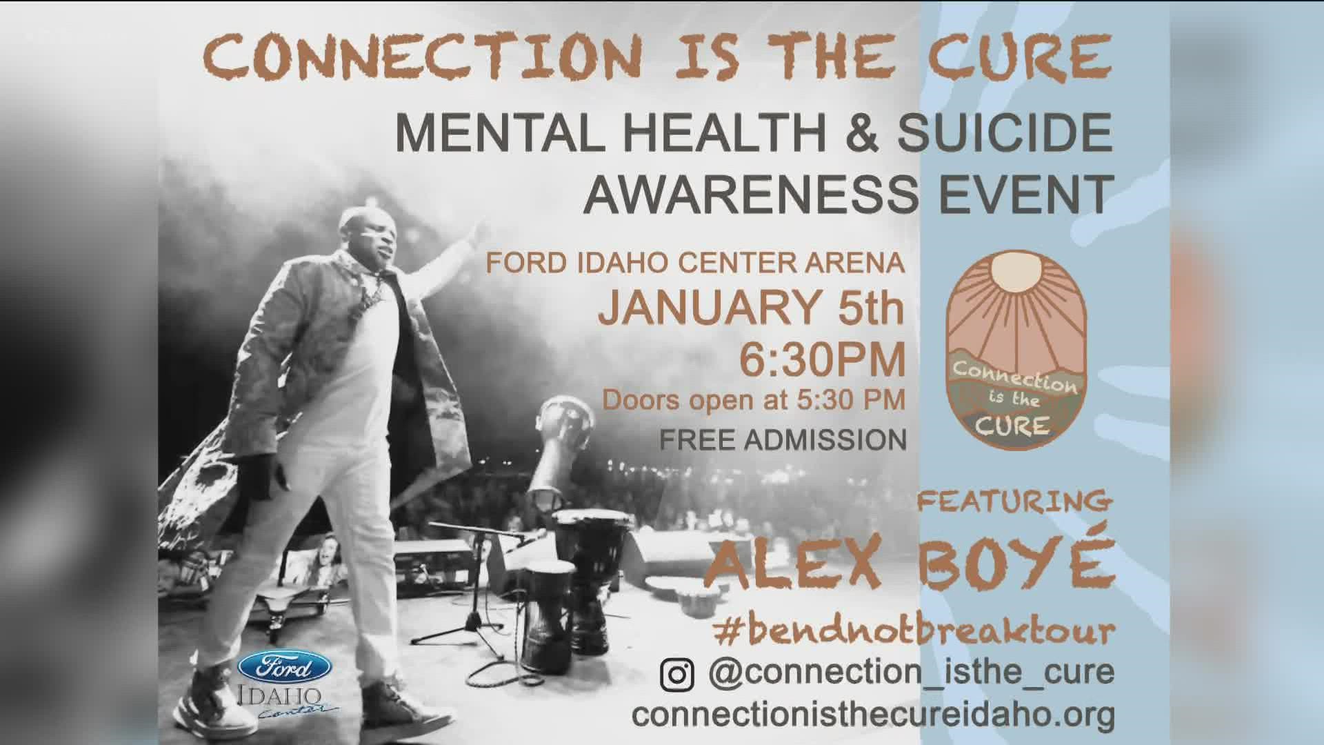 September Frogley, the founder of Connection is the Cure, organized a FREE event at the Idaho Center on January 5th to promote better mental health.