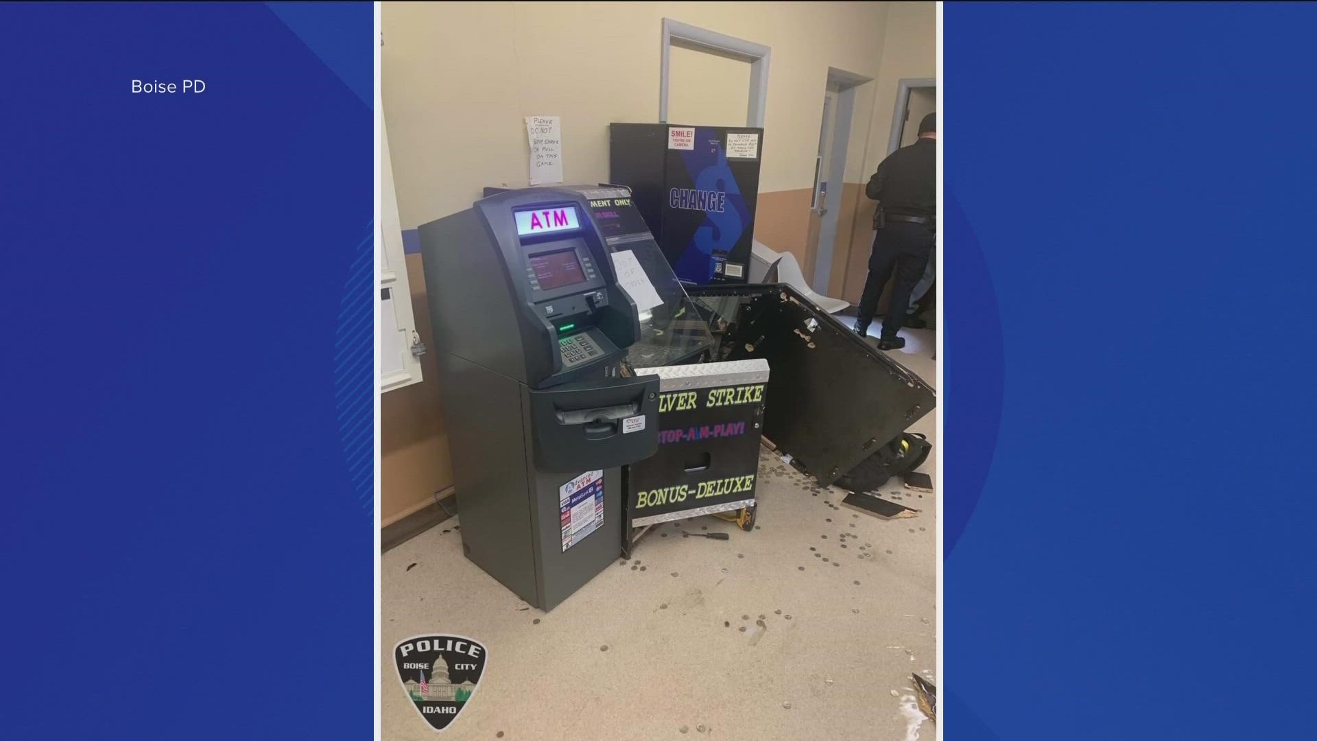 An Emmett man is facing two felony charges and one misdemeanor after Boise Police officers caught him breaking into change machines and an ATM Thursday morning.