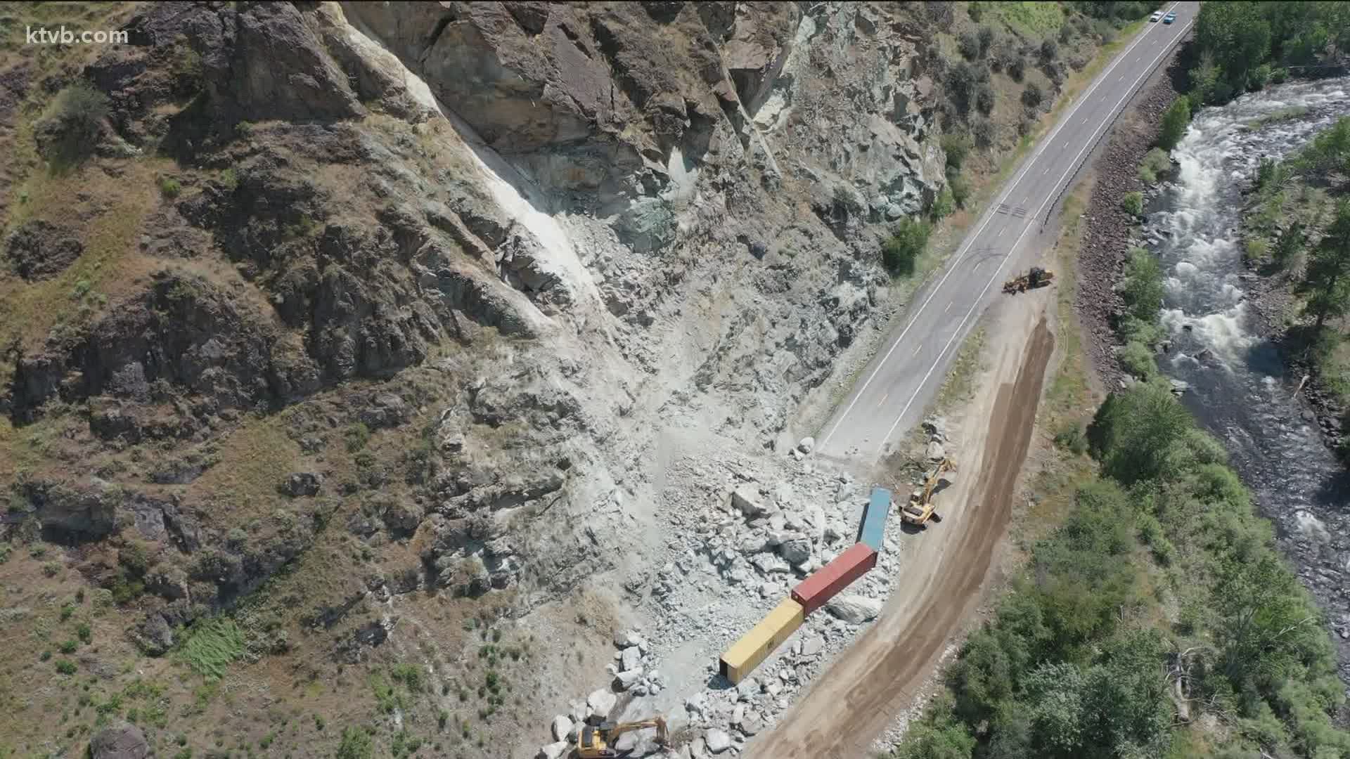 Gravel road opens through Highway 95 slide zone