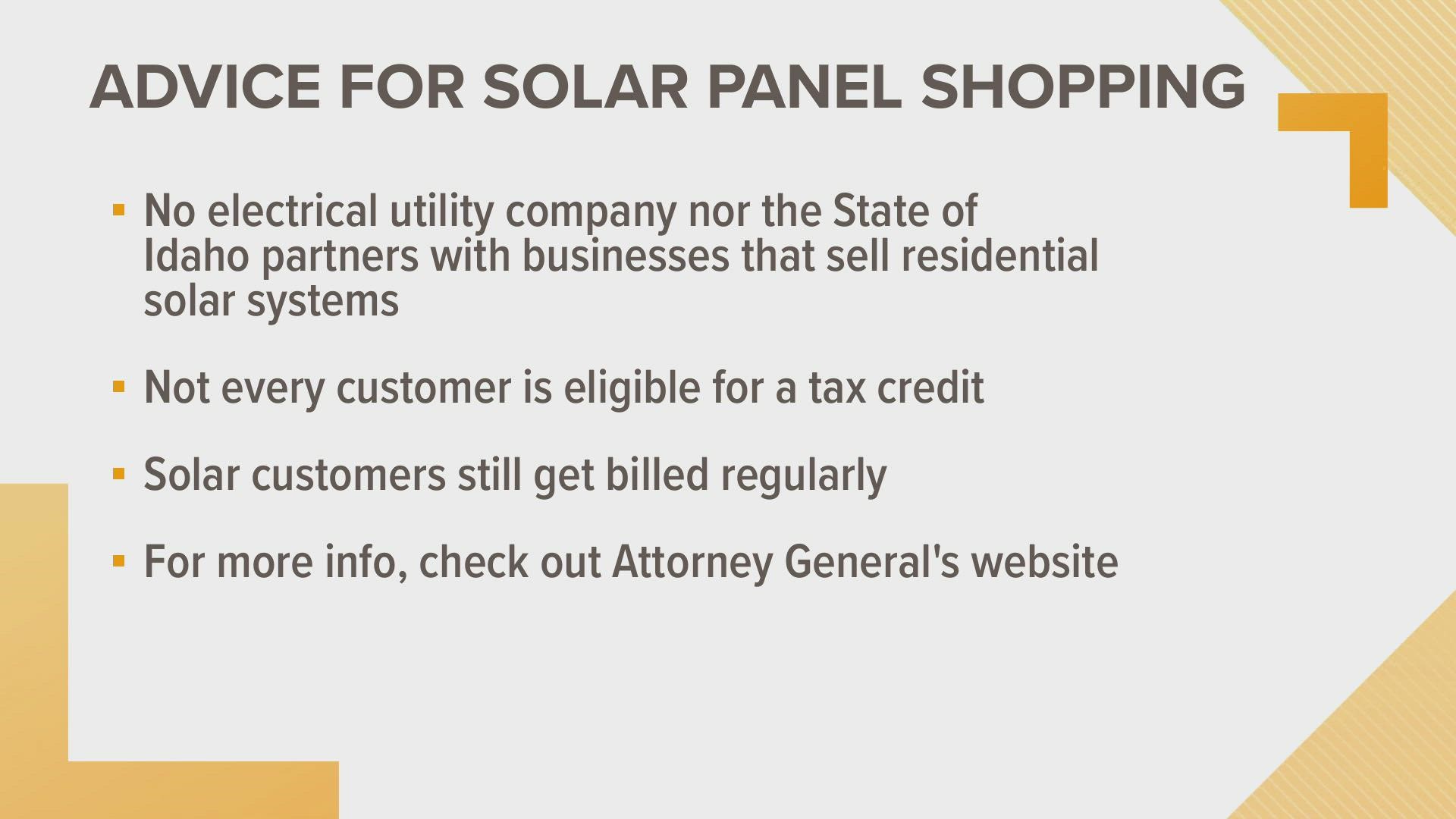 Idaho AG offers tips for homeowners on solar installations