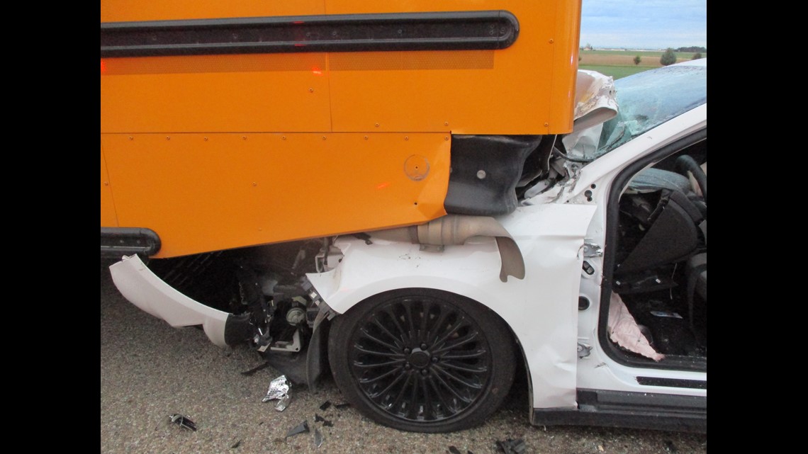 Car collides with school bus full of children in Caldwell | ktvb.com