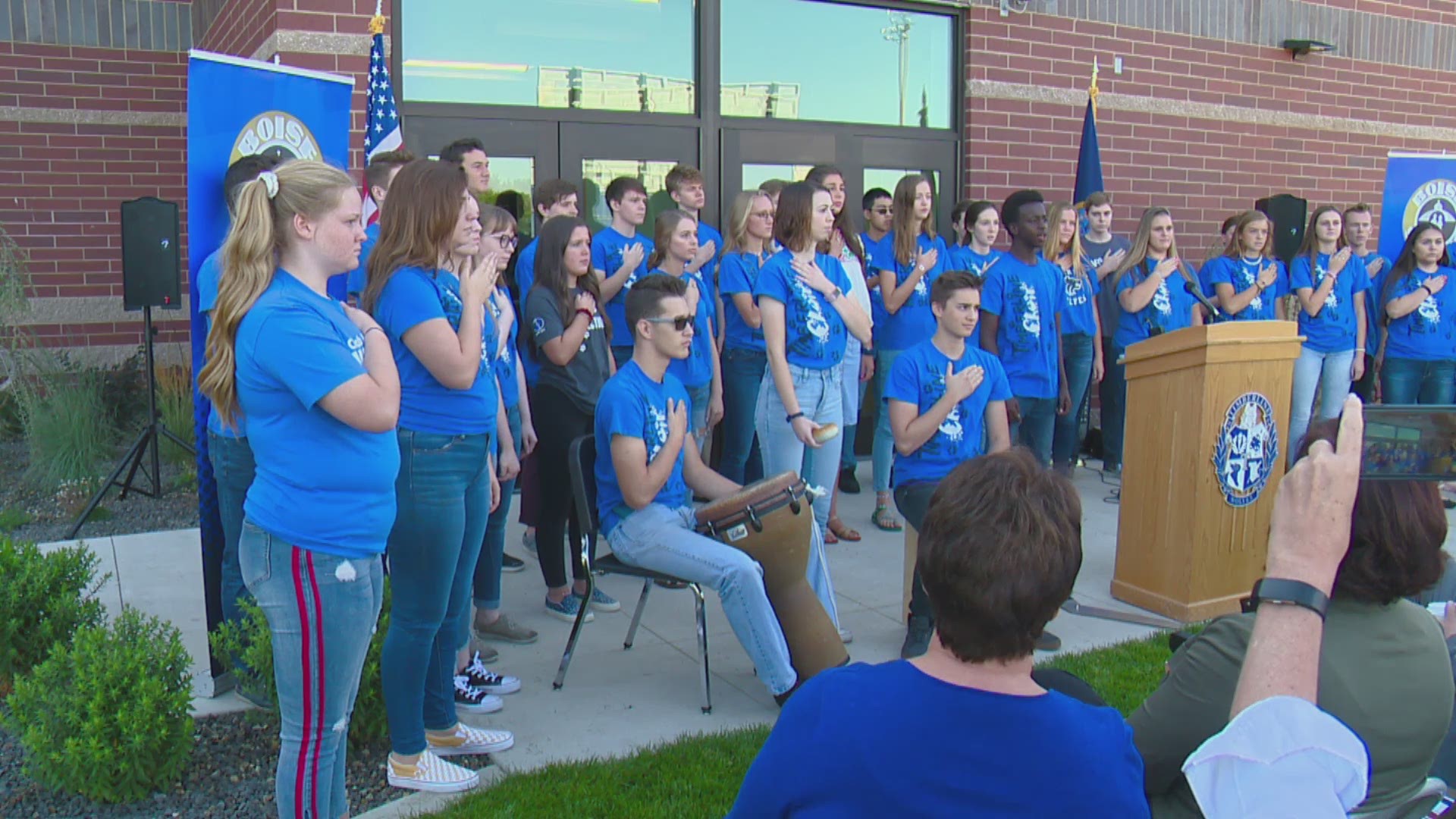 Hear the students perform at Wednesday's dedication ceremony of Timberline's expansion.