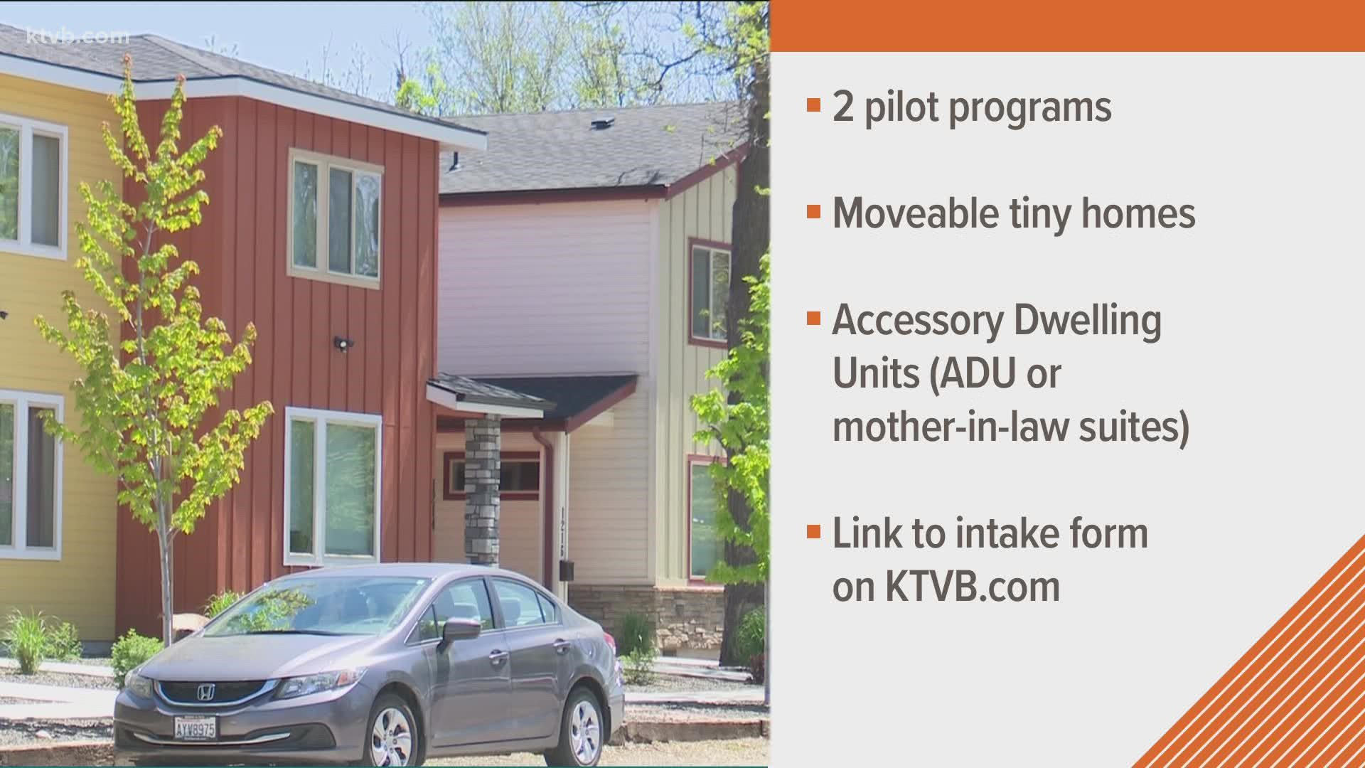 Boise and LEAP Housing will select households to participate in the programs to determine whether moveable tiny homes and ADUs are affordable housing solutions.