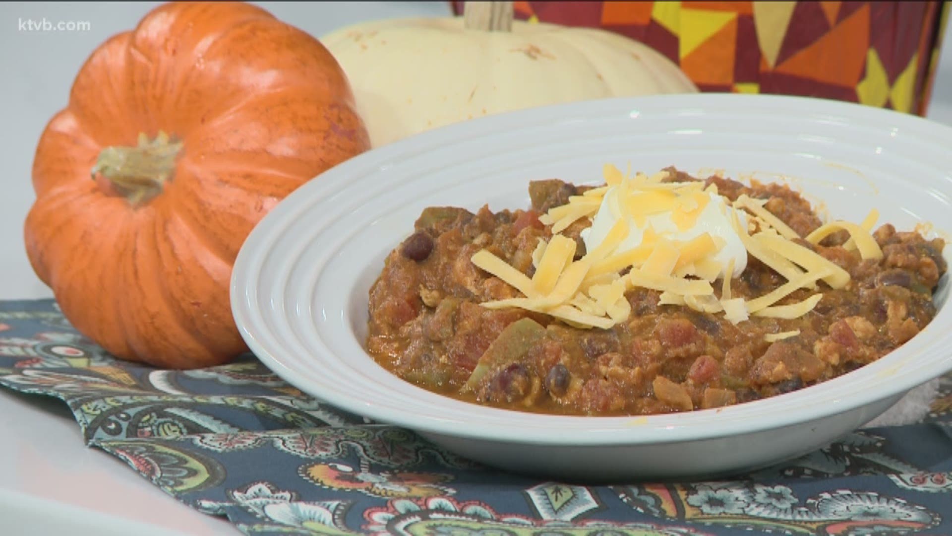 Implementing beans in your diet is great for your digestive health, try out this hearty turkey and bean pumpkin chili!