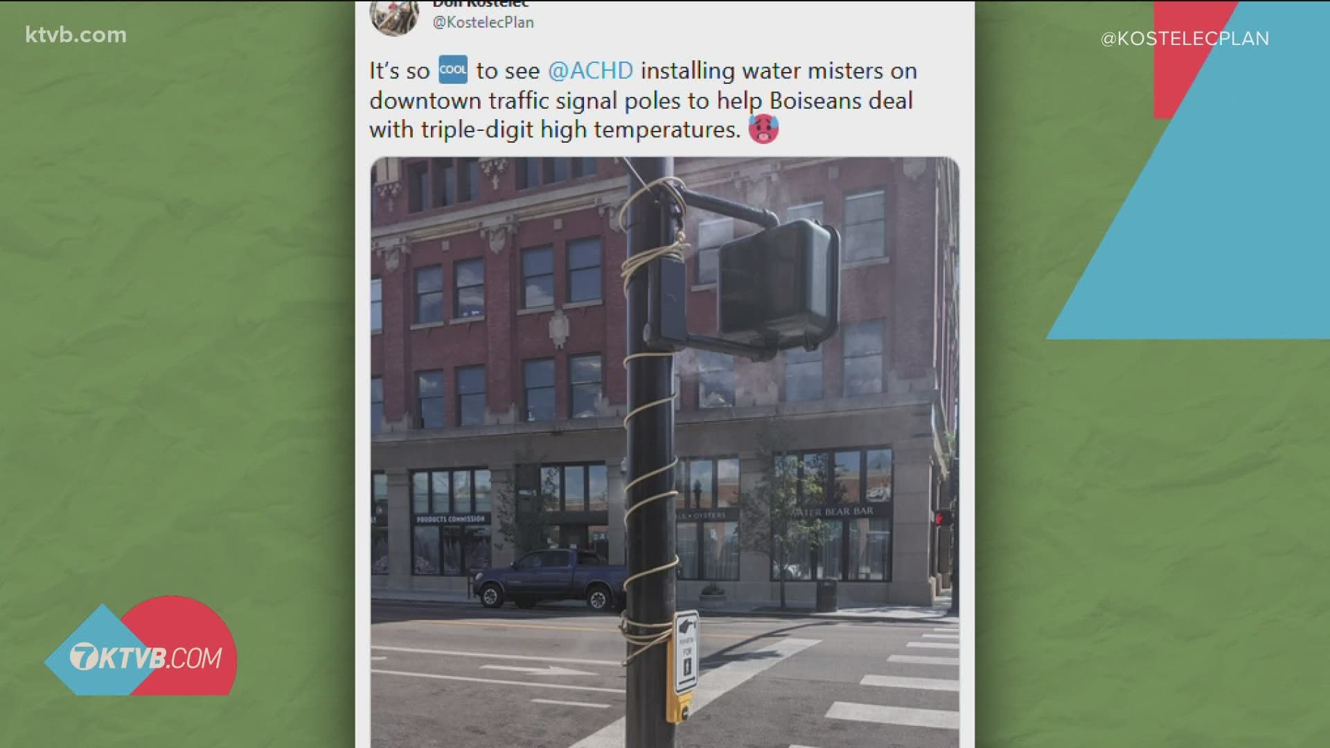 A viral social media post thanked the Ada County Highway District for wrapping water misters around a light pole, but it wasn't ACHD who did it.