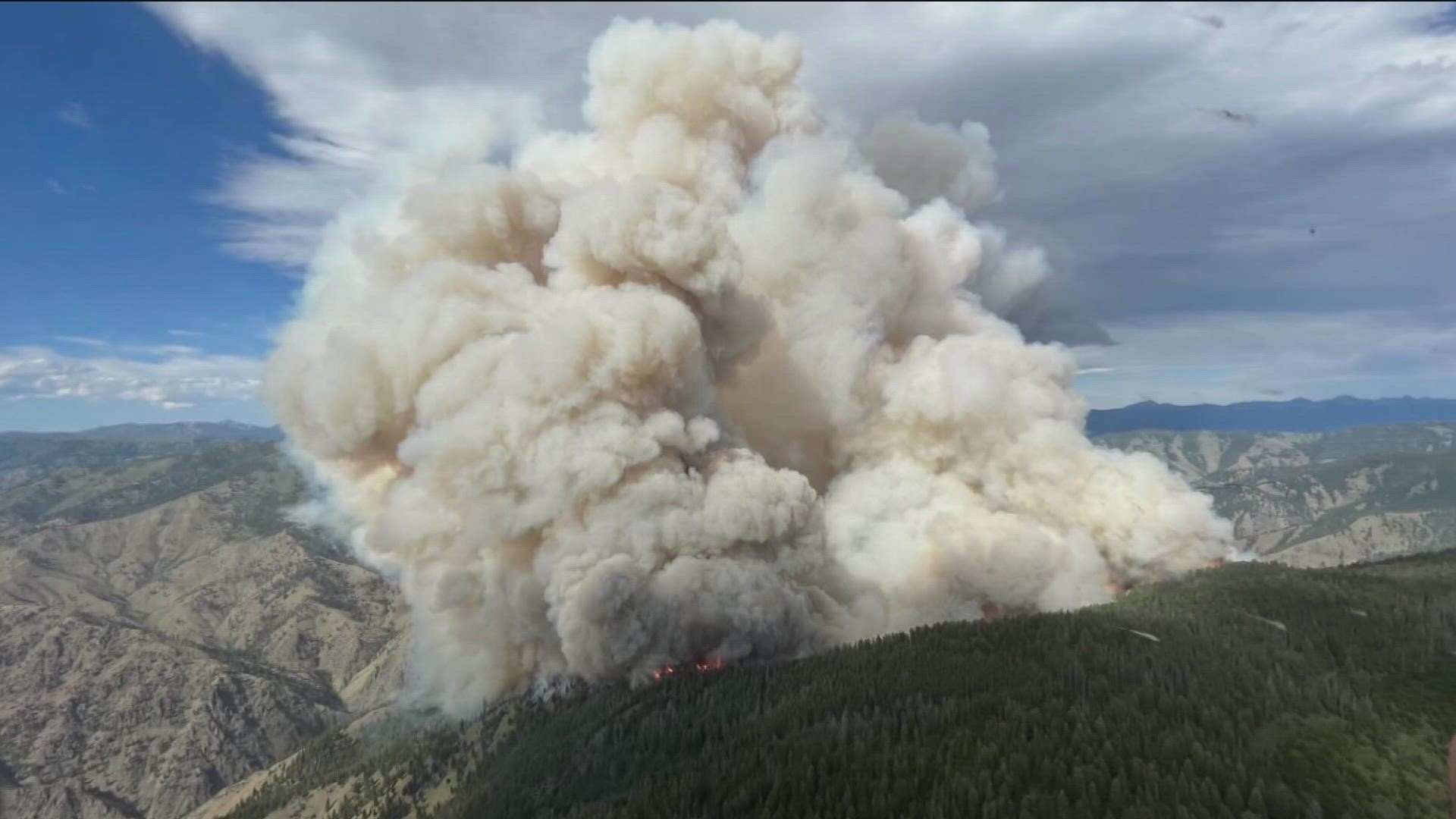 The Moose Fire has burned an estimated 68,166 acres -- or about 106 square miles -- since July 17. The fire was 14% contained as of the morning of Saturday, Aug. 6.