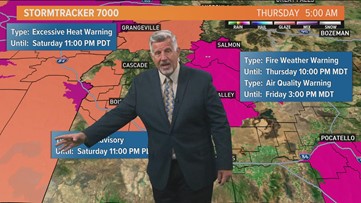 Hot and smoky Thursday in Treasure Valley & Salmon Valley