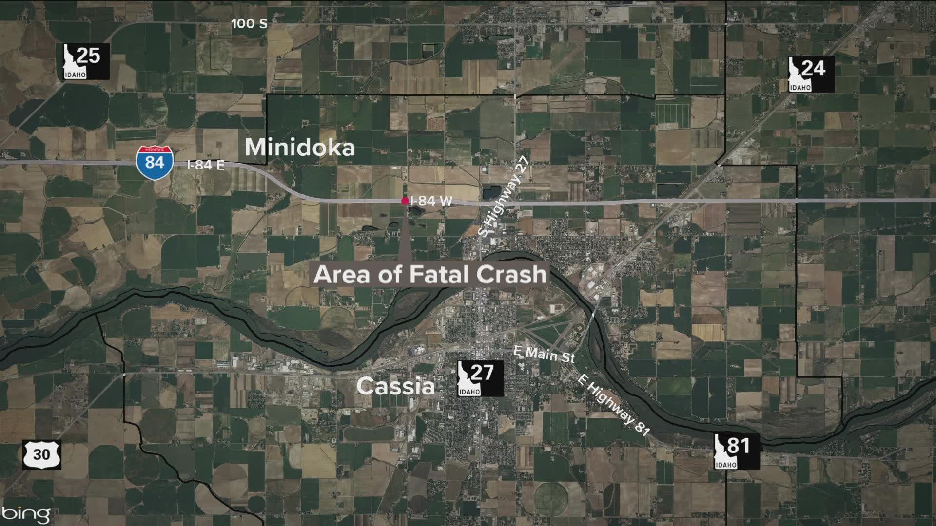 Idaho State Police said an 18-year-old man died at the scene after his pickup rolled over.
