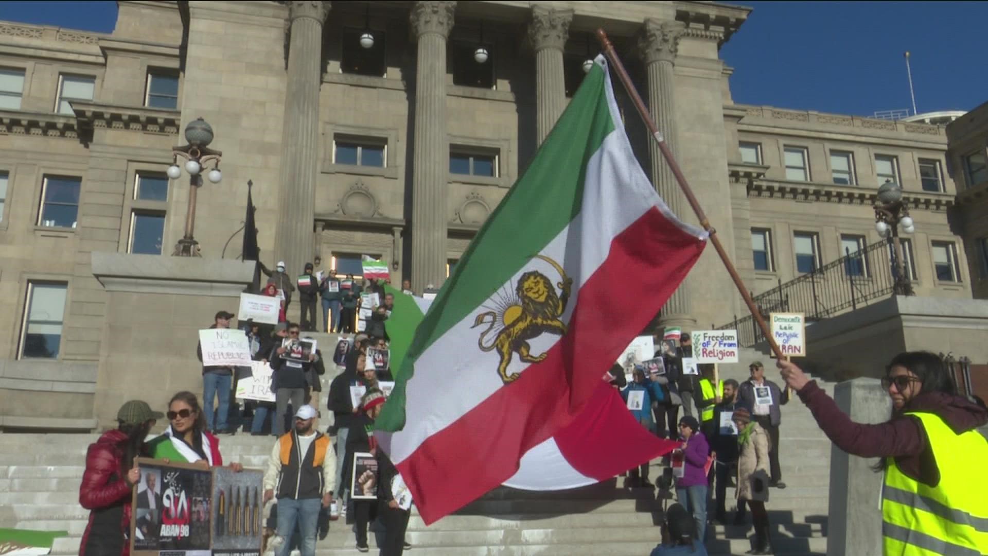 Protestors in Boise aimed to spread awareness of the persecution of women in Iran.