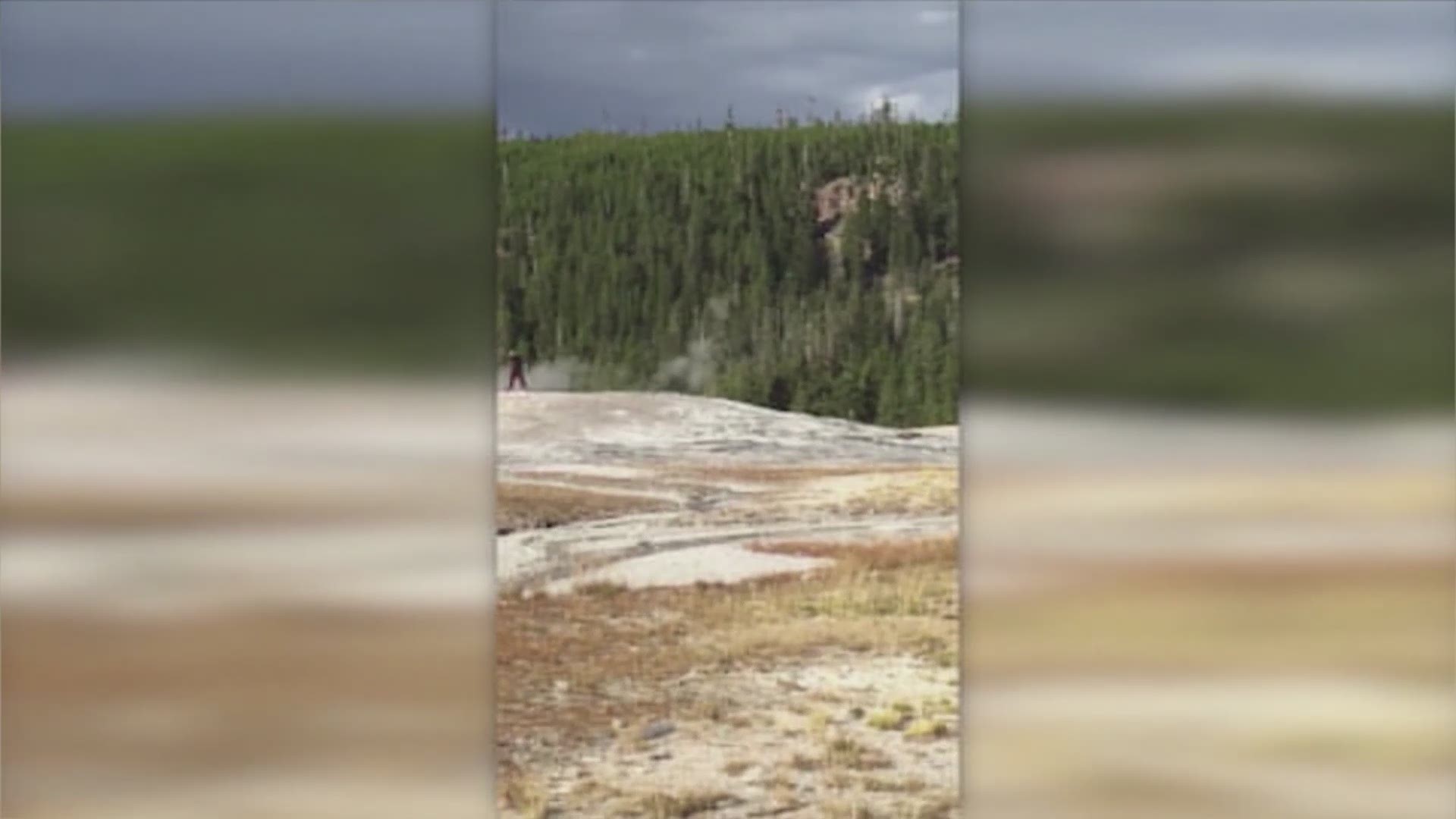 Video shows Old Faithful trespasser before arrest