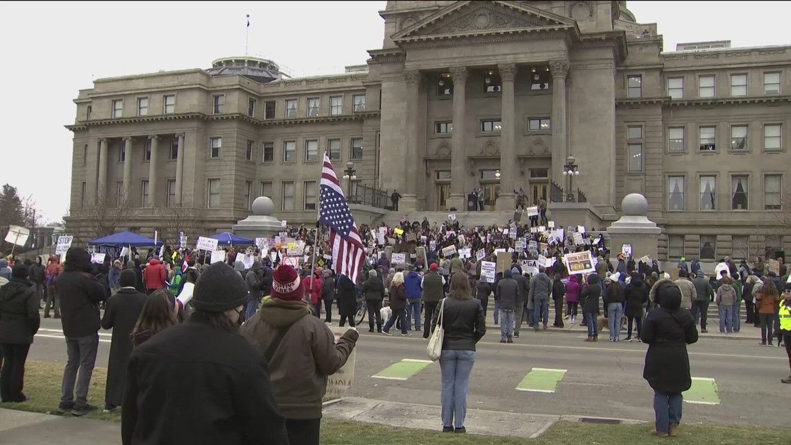 More than 100 people join nationwide ‘Free America’ walkout in Boise