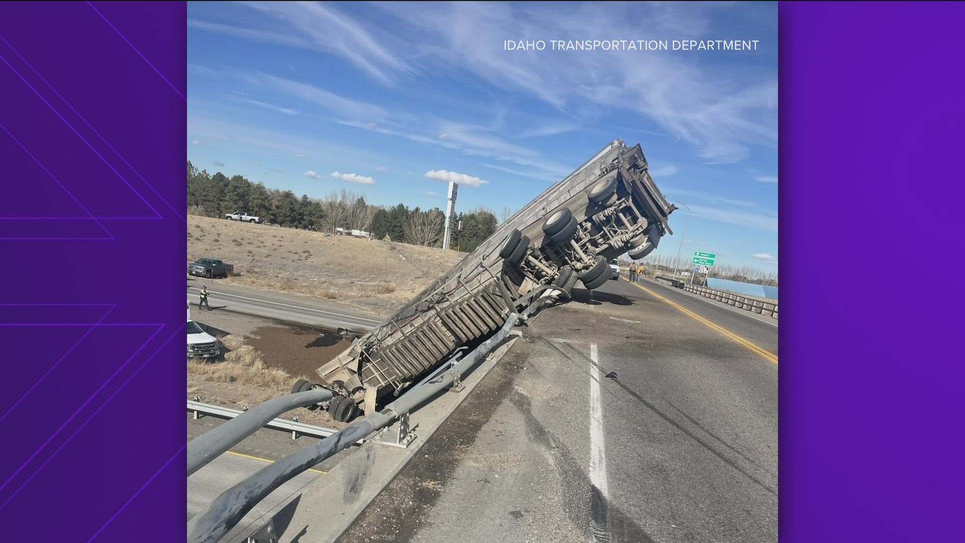 The Idaho Transportation Department said a crash at Exit 216 shut down the eastbound lanes of I-84 on Thursday afternoon.