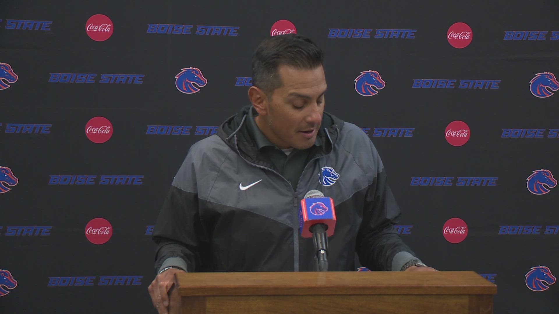 Shortly after firing offensive coordinator Tim Plough, Boise State head coach Andy Avalos spoke on how tough the decision was, and why Dirk Koetter was the best pick