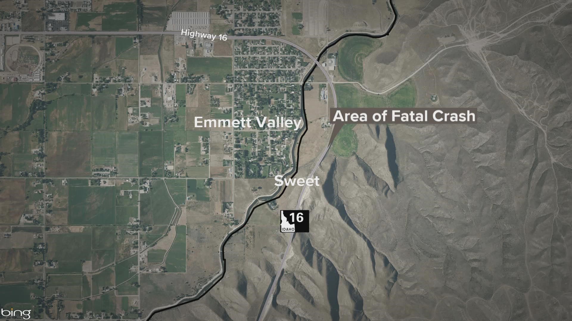 Man killed in crash on Idaho Highway 16 south of Emmett | ktvb.com