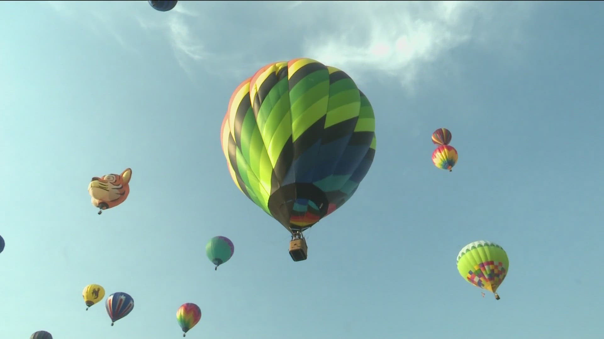 The hot air balloons filled the sky in Boise, and the night show is tonight.
