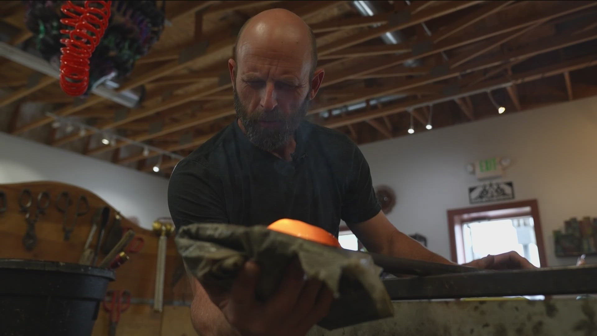 Warren creates custom glass, which he says helps people feel proud of making something meaningful.