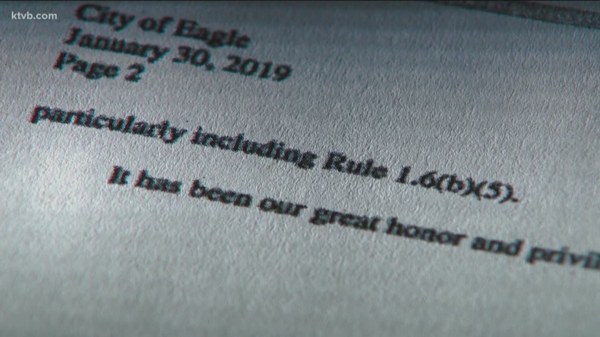 In a letter from the law firm, they claim that the City of Eagle broke multiple rules of conduct in Idaho. The city said they have no comment on the matter.
