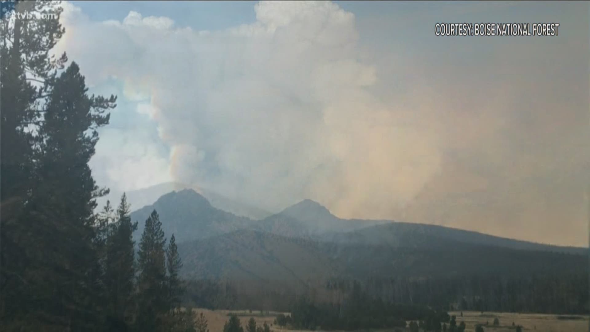 The fire has doubled in size since it sparked in the Grandjean area on Saturday.