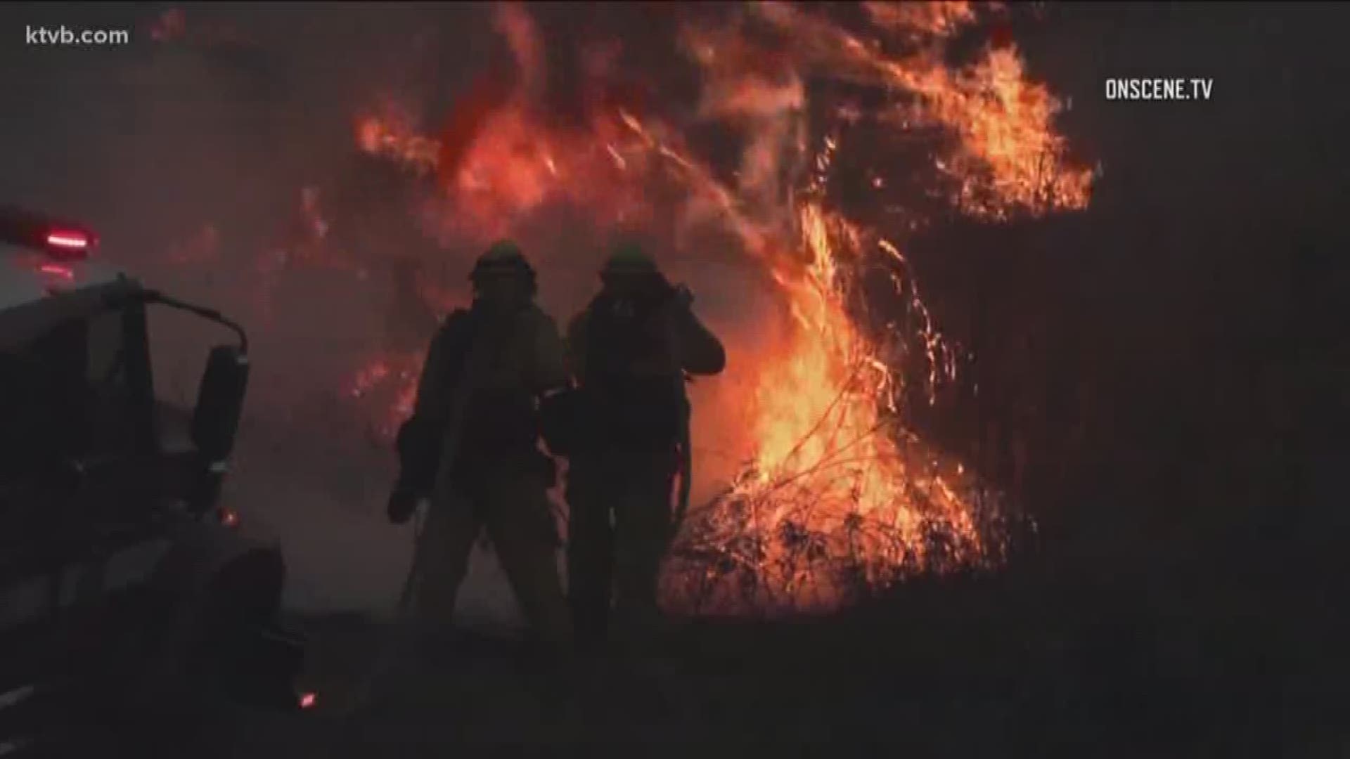 Several firefighters from the Treasure Valley are among those helping to fight several destructive wildfires burning in California.