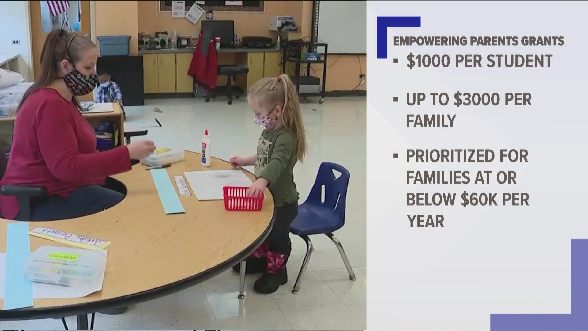 Eligible parents or guardians will be able to use the funds to purchase education-related resources and services from computer hardware to tutoring services.