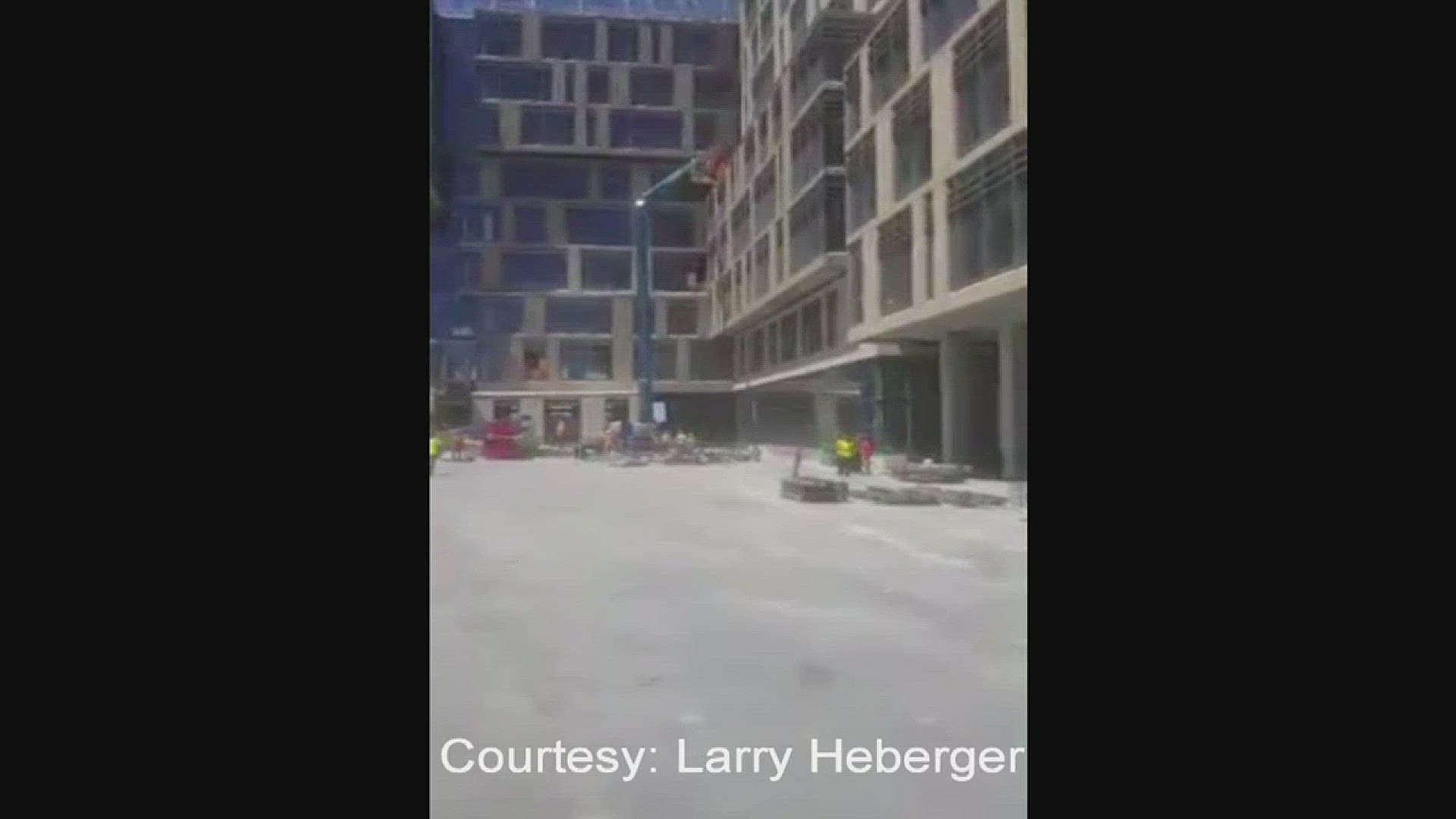 First Person video of construction equipment fire at Simplot downtown