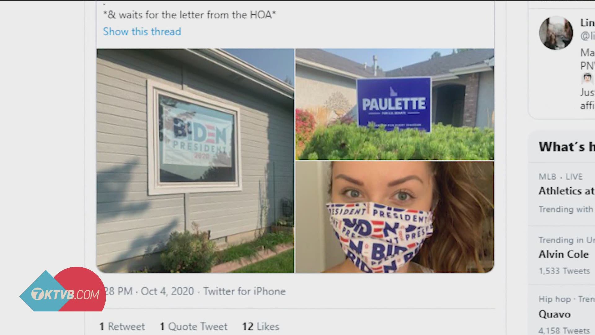 "A lot of people don't know about this law that passed this year," one homeowner said after her HOA told her to remove the political signs.