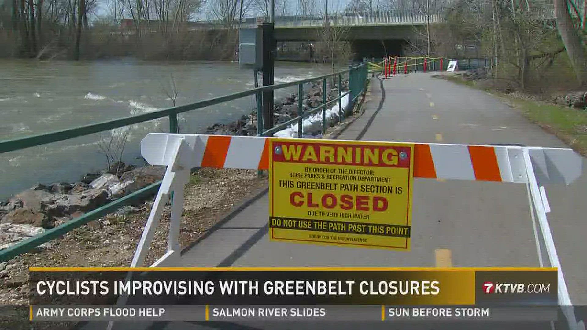 Cyclists improvising with Greenbelt closures.