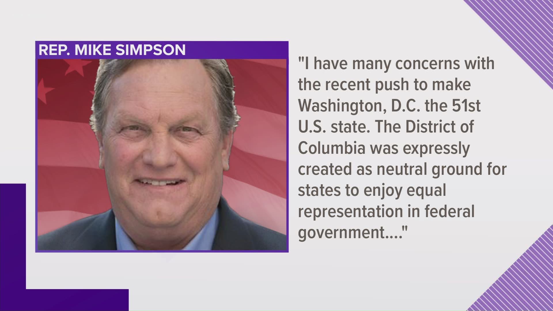 Idaho Republican Rep Mike Simpson Explains Nay Vote On Hr 51 8216