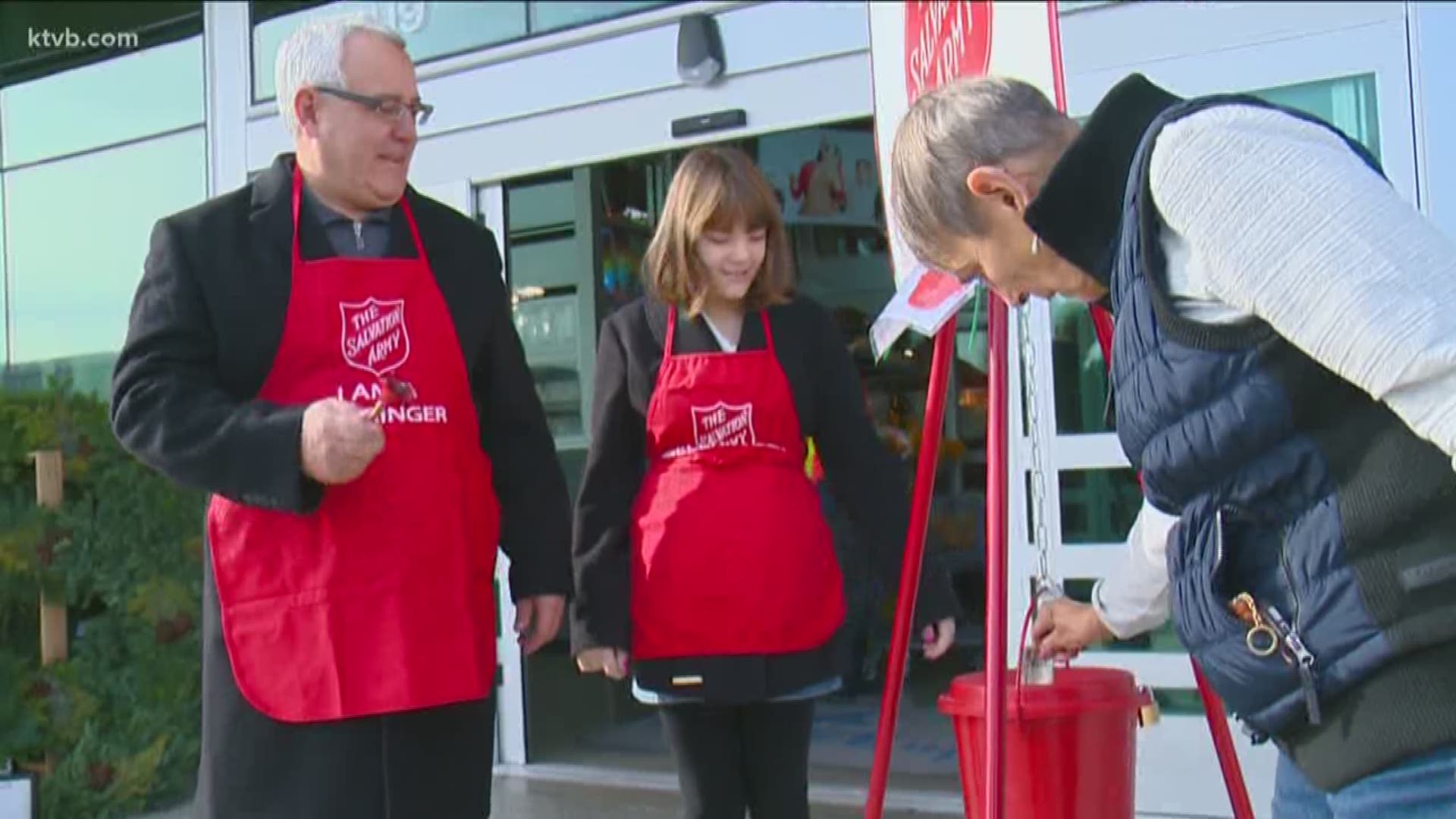 Boise Mayor Dave Bieter helped ring in the holiday season Wednesday by answering the Salvation Army's Red Kettle Challenge.