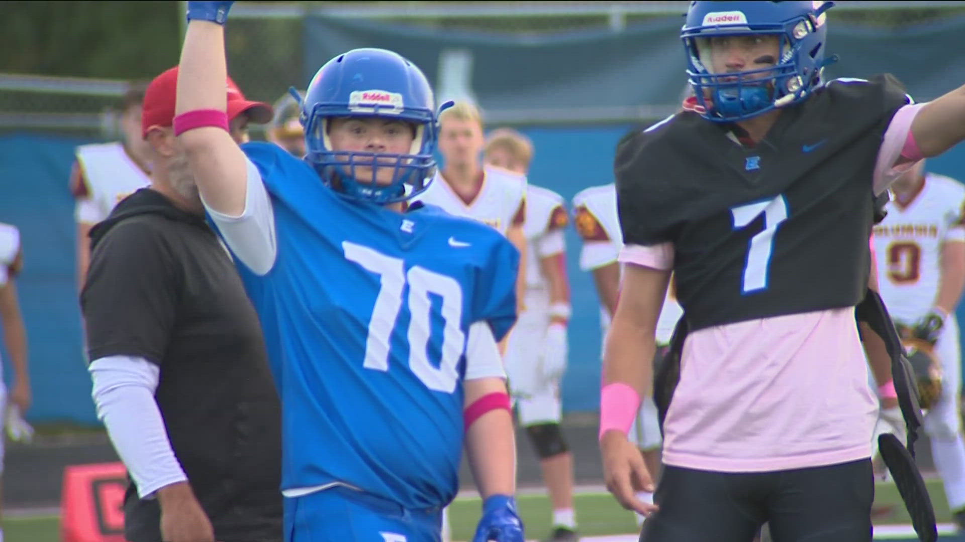 In front of a roaring crowd, Jason Greenman, a special needs student at Emmett High School, got to take the field and run the ball into the endzone