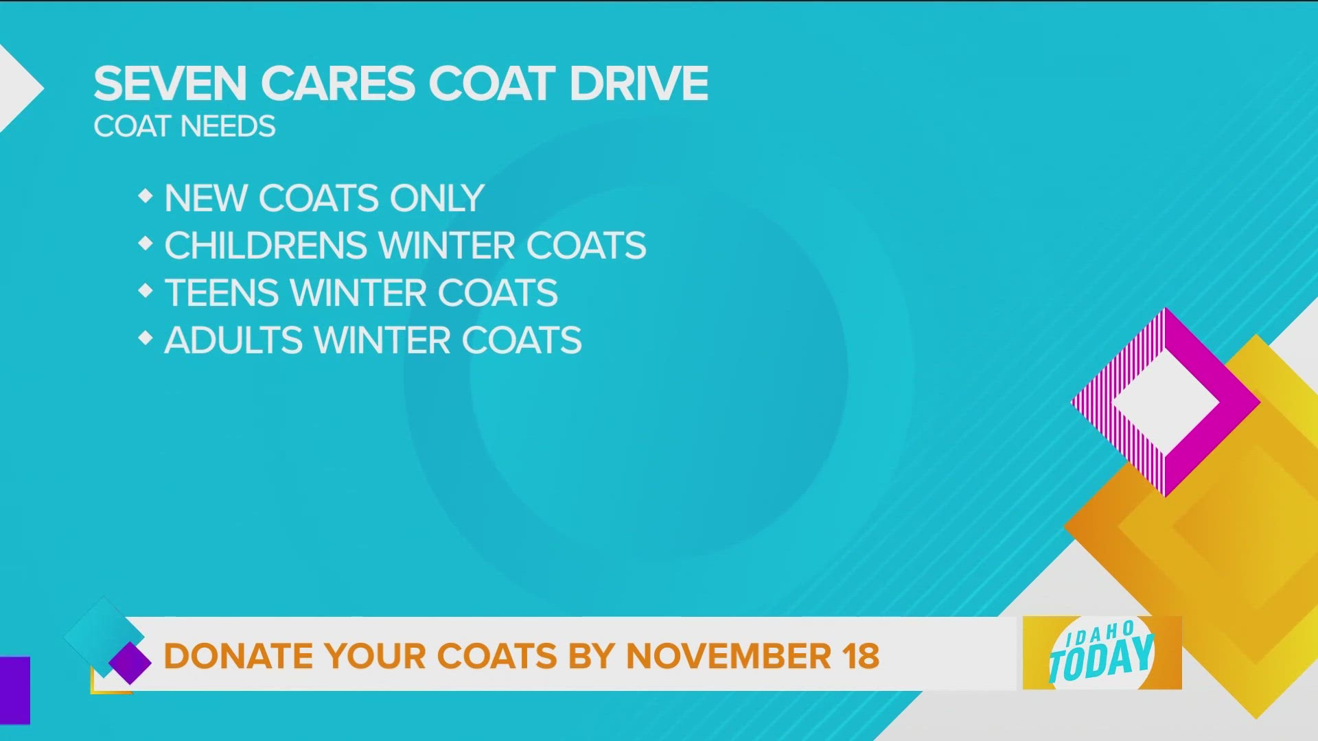 Fred Meyers is joining The Salvation Army to collect coats for those in need while Idaho’s temperatures drop.